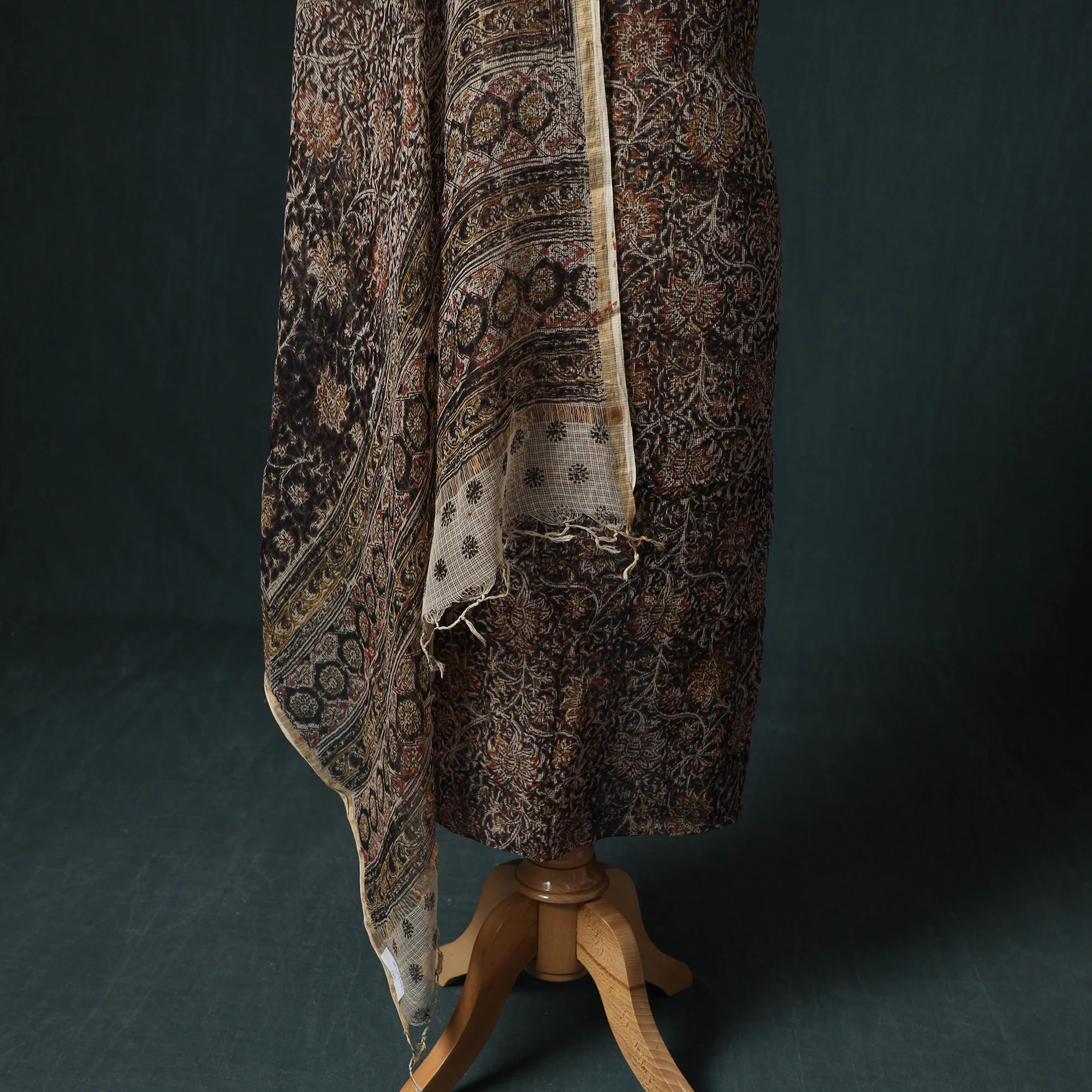 Pedana Kalamkari Block Print Kota Doria Cotton 2pc Unstitched Dress Material Kurta Set 15 - Image 4