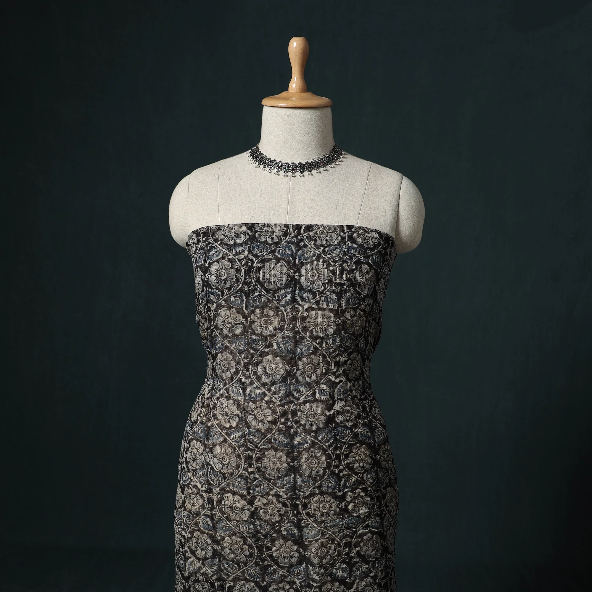 Pedana Kalamkari Block Print Kota Doria Cotton 2pc Unstitched Dress Material Kurta Set 20 - Image 2
