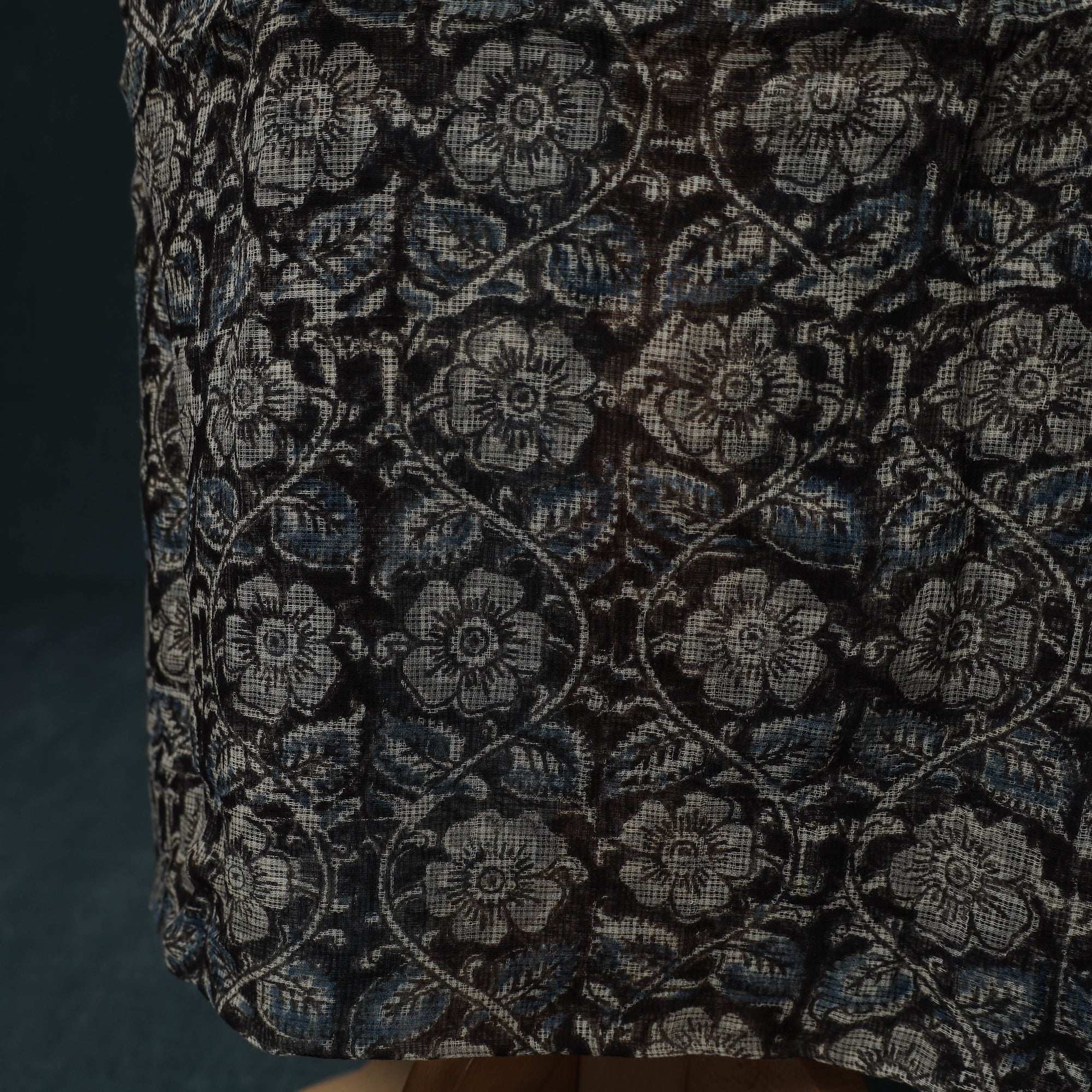 Pedana Kalamkari Block Print Kota Doria Cotton 2pc Unstitched Dress Material Kurta Set 20 - Image 5