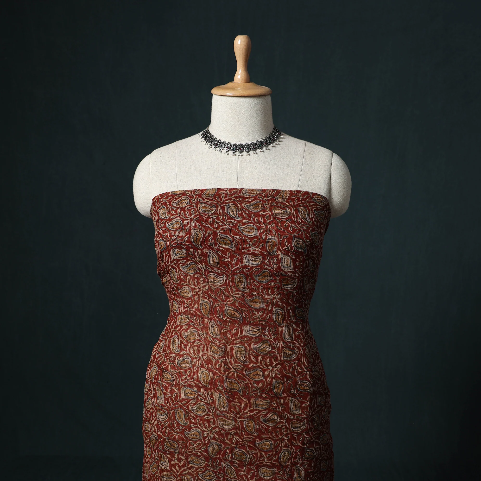 Pedana Kalamkari Block Print Kota Doria Cotton 2pc Unstitched Dress Material Kurta Set 21 - Image 2
