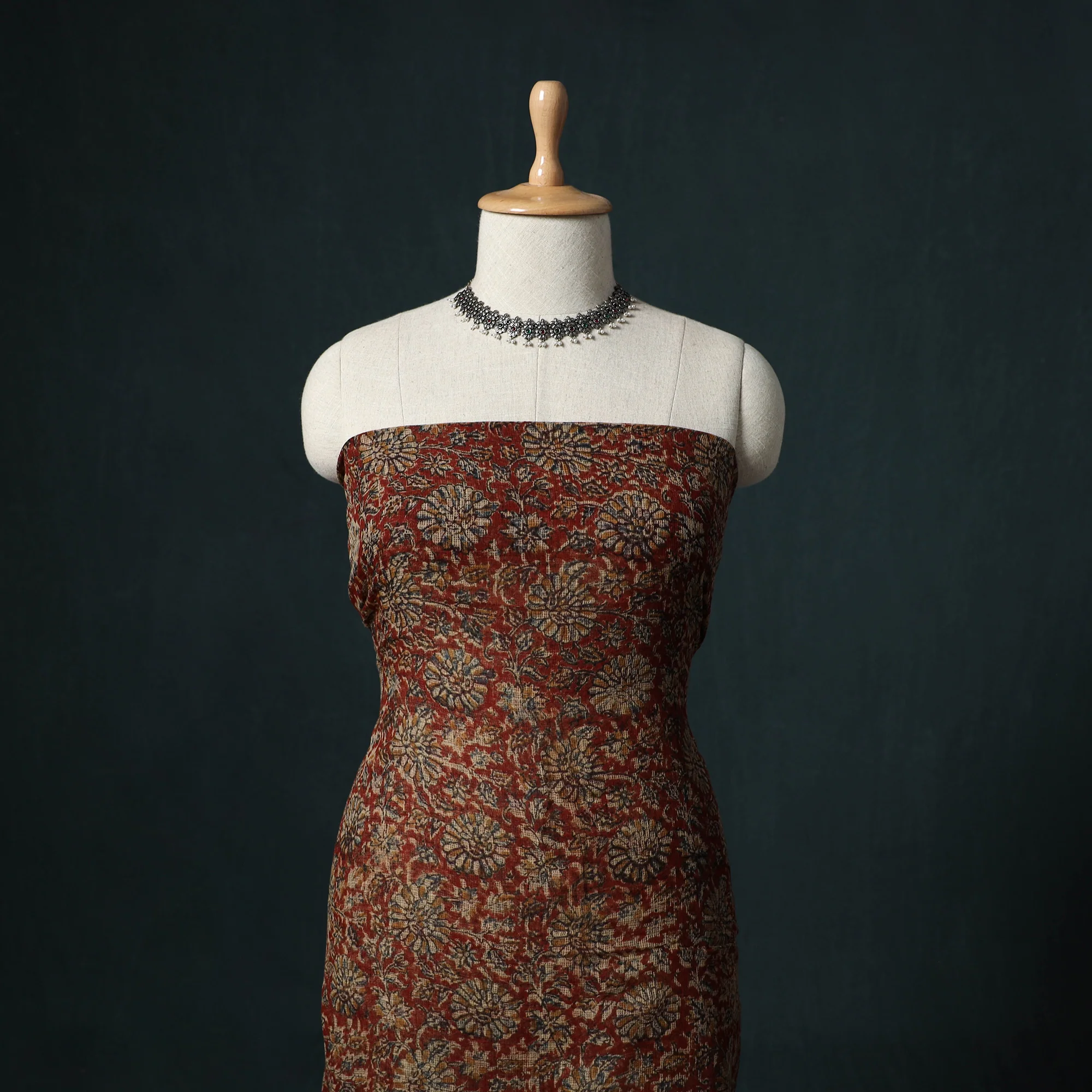 Pedana Kalamkari Block Print Kota Doria Cotton 2pc Unstitched Dress Material Kurta Set 22 - Image 2