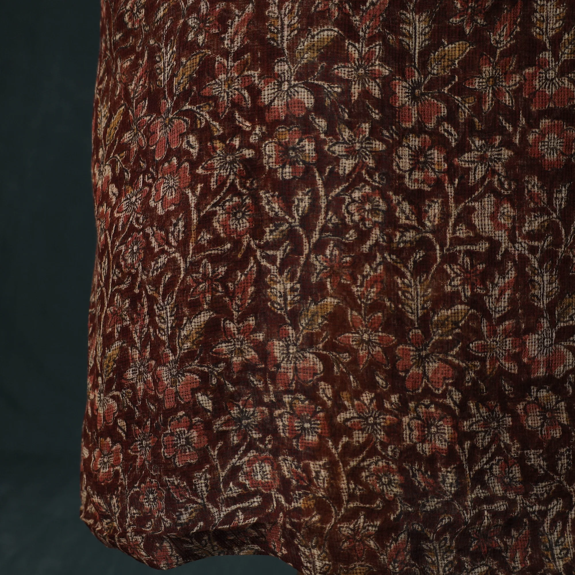 Pedana Kalamkari Block Print Kota Doria Cotton 2pc Unstitched Dress Material Kurta Set 27 - Image 5