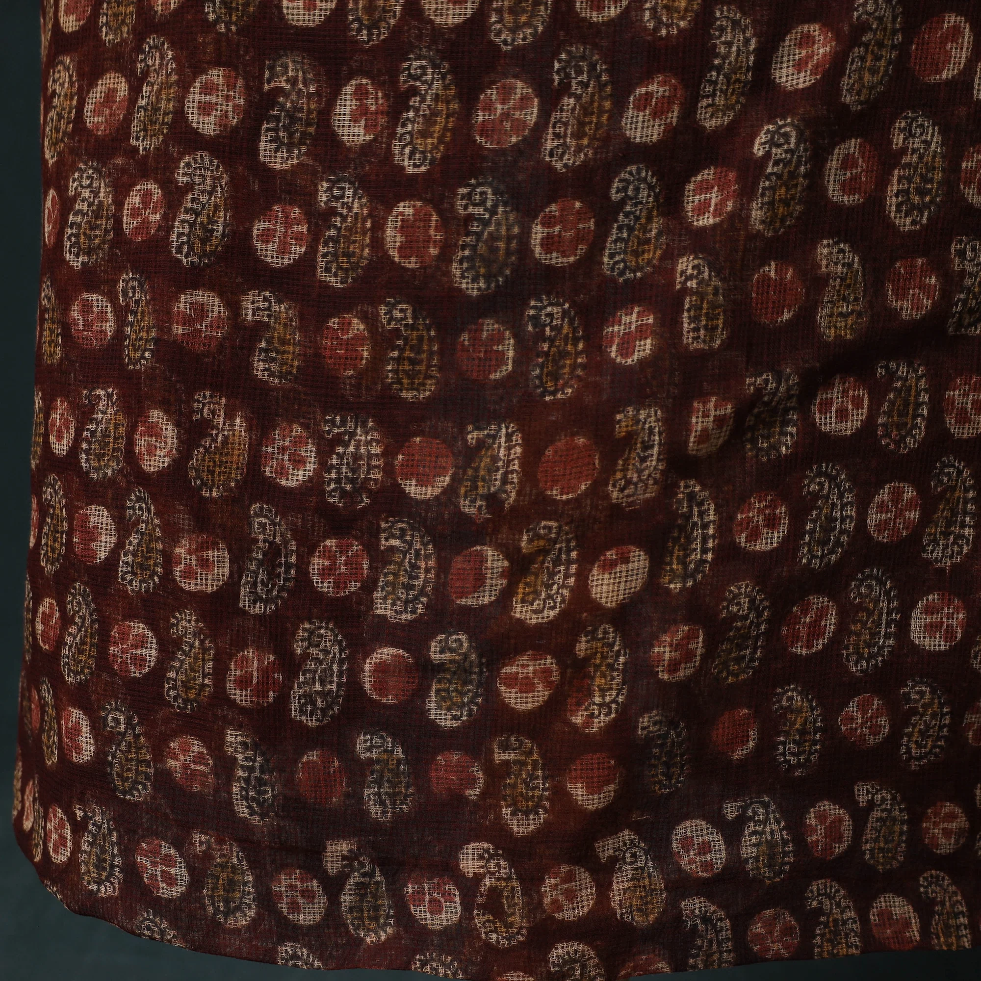Pedana Kalamkari Block Print Kota Doria Cotton 2pc Unstitched Dress Material Kurta Set 29 - Image 5