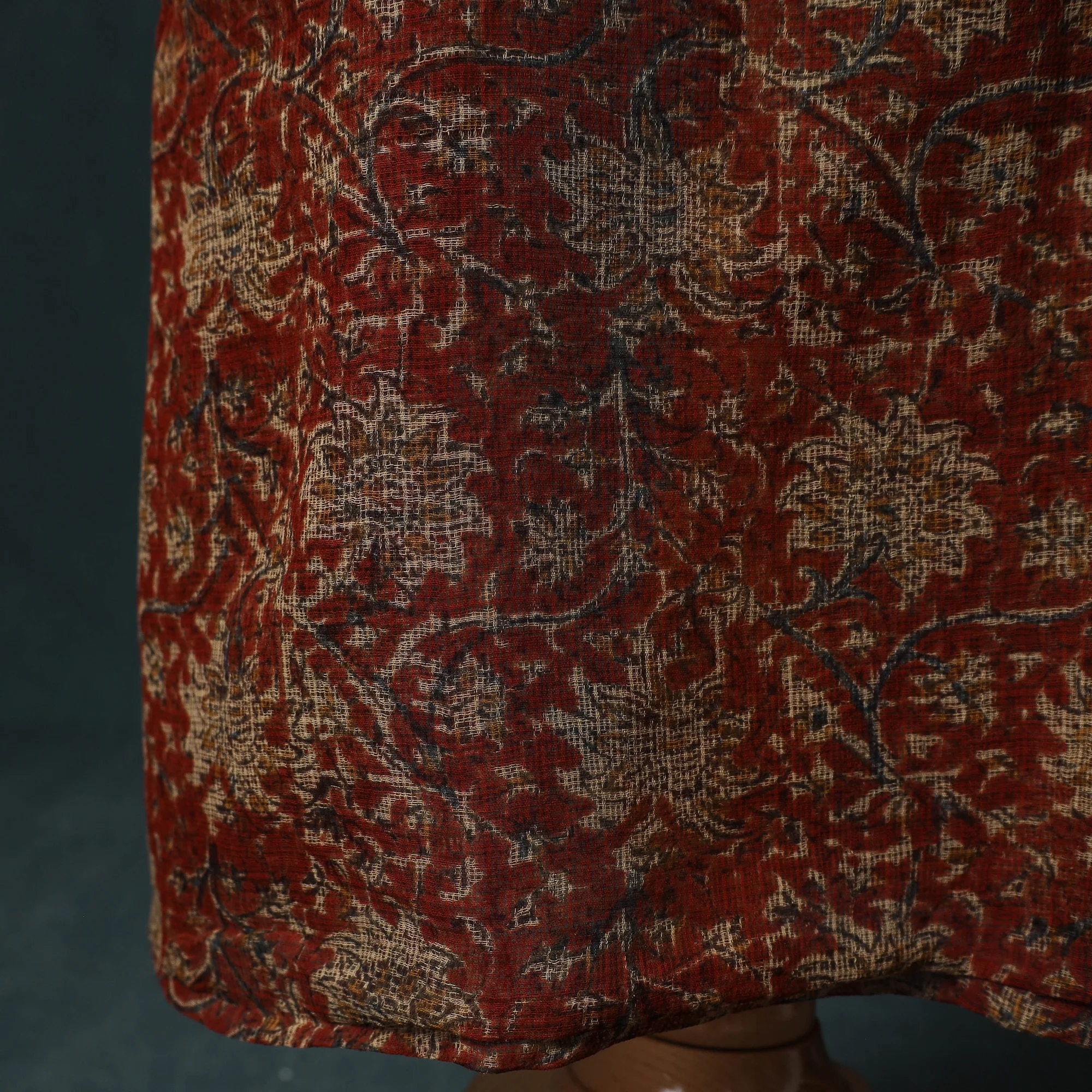 Pedana Kalamkari Block Print Kota Doria Cotton 2pc Unstitched Dress Material Kurta Set 30 - Image 5