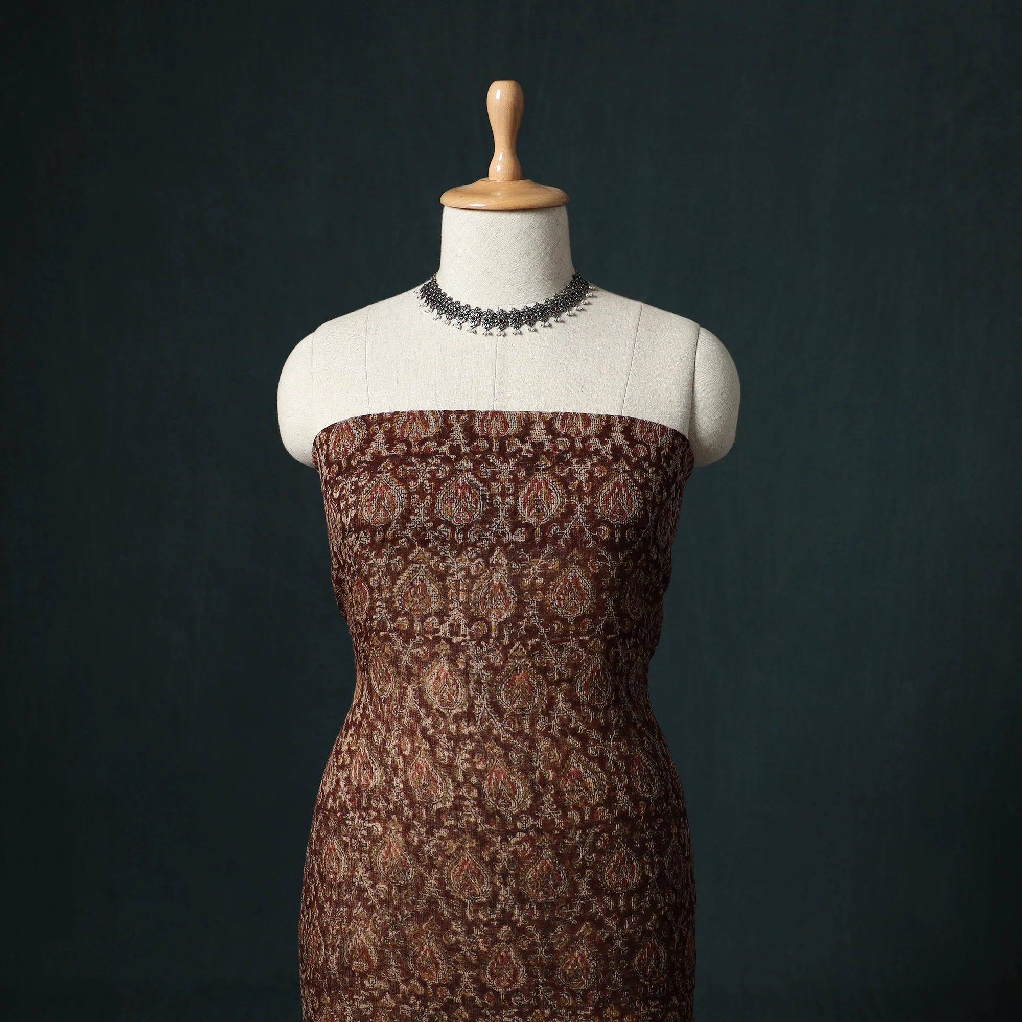 Pedana Kalamkari Block Print Kota Doria Cotton 2pc Unstitched Dress Material Kurta Set 31 - Image 2