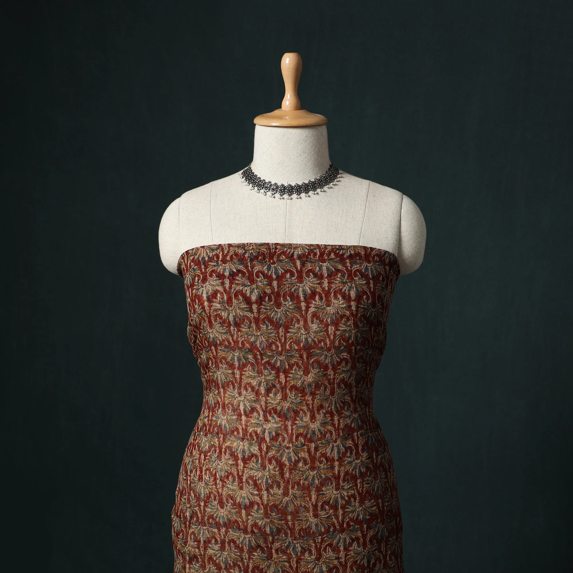 Pedana Kalamkari Block Print Kota Doria Cotton 2pc Unstitched Dress Material Kurta Set 32 - Image 2