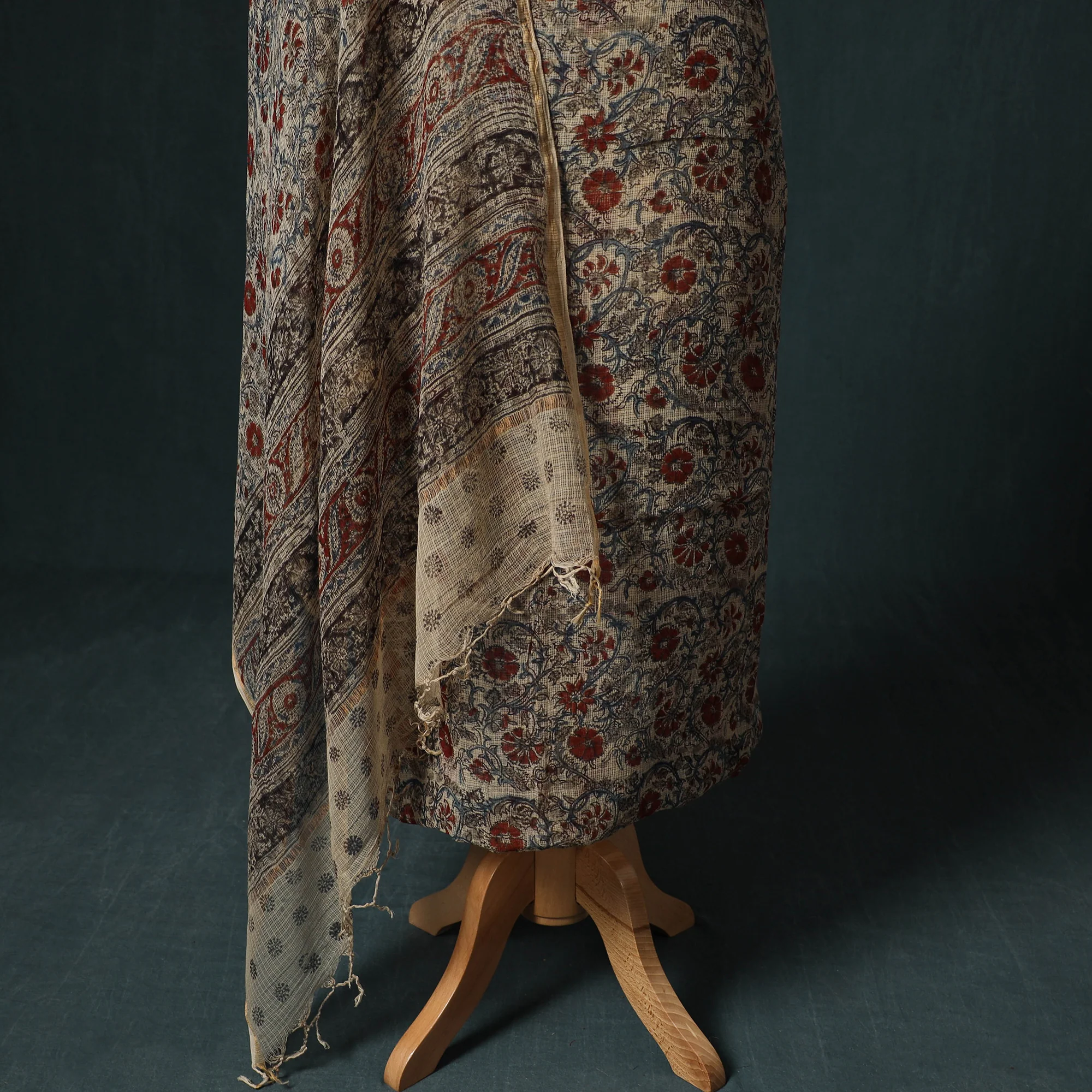 Pedana Kalamkari Block Print Kota Doria Cotton 2pc Unstitched Dress Material Kurta Set 35 - Image 4