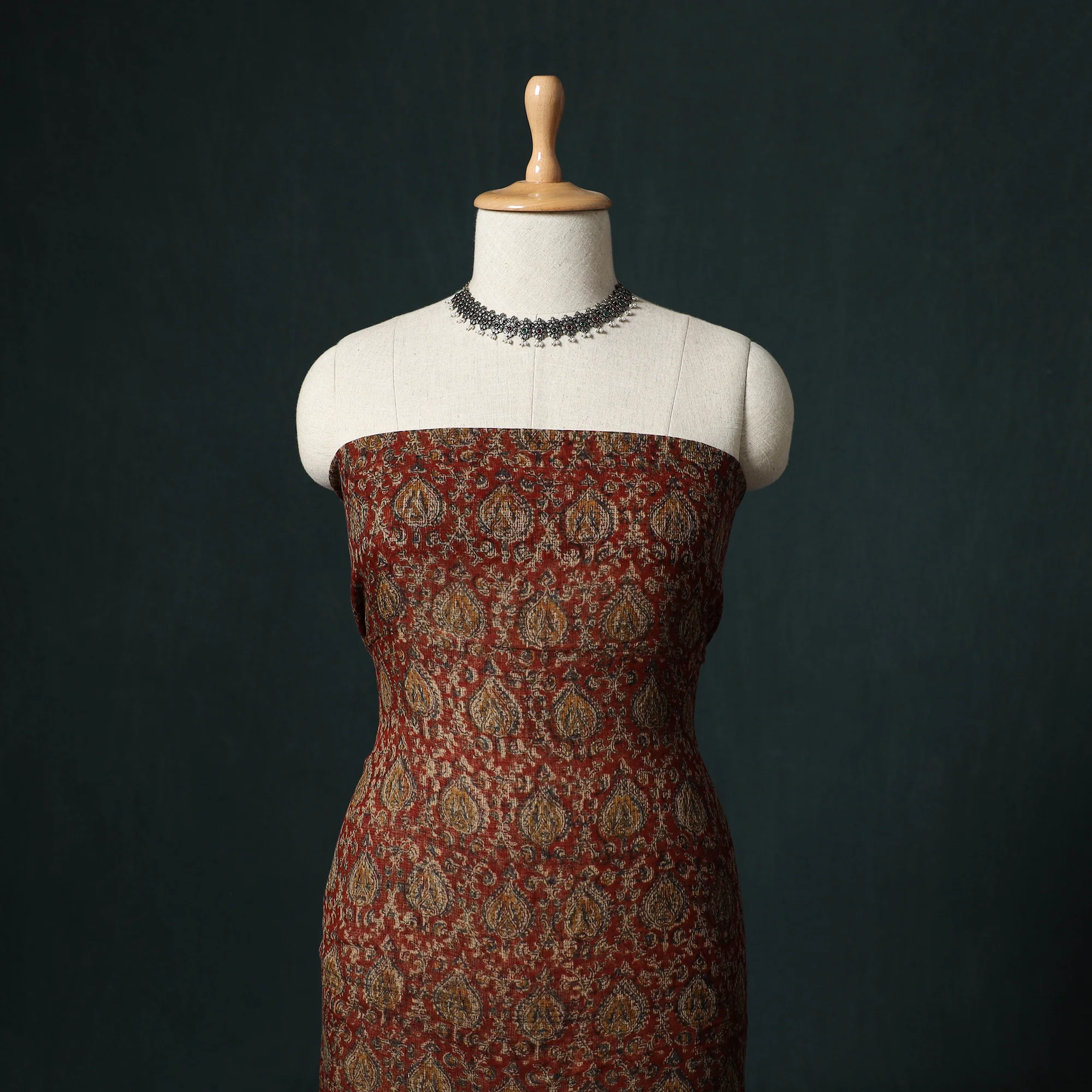 Pedana Kalamkari Block Print Kota Doria Cotton 2pc Unstitched Dress Material Kurta Set 36 - Image 2