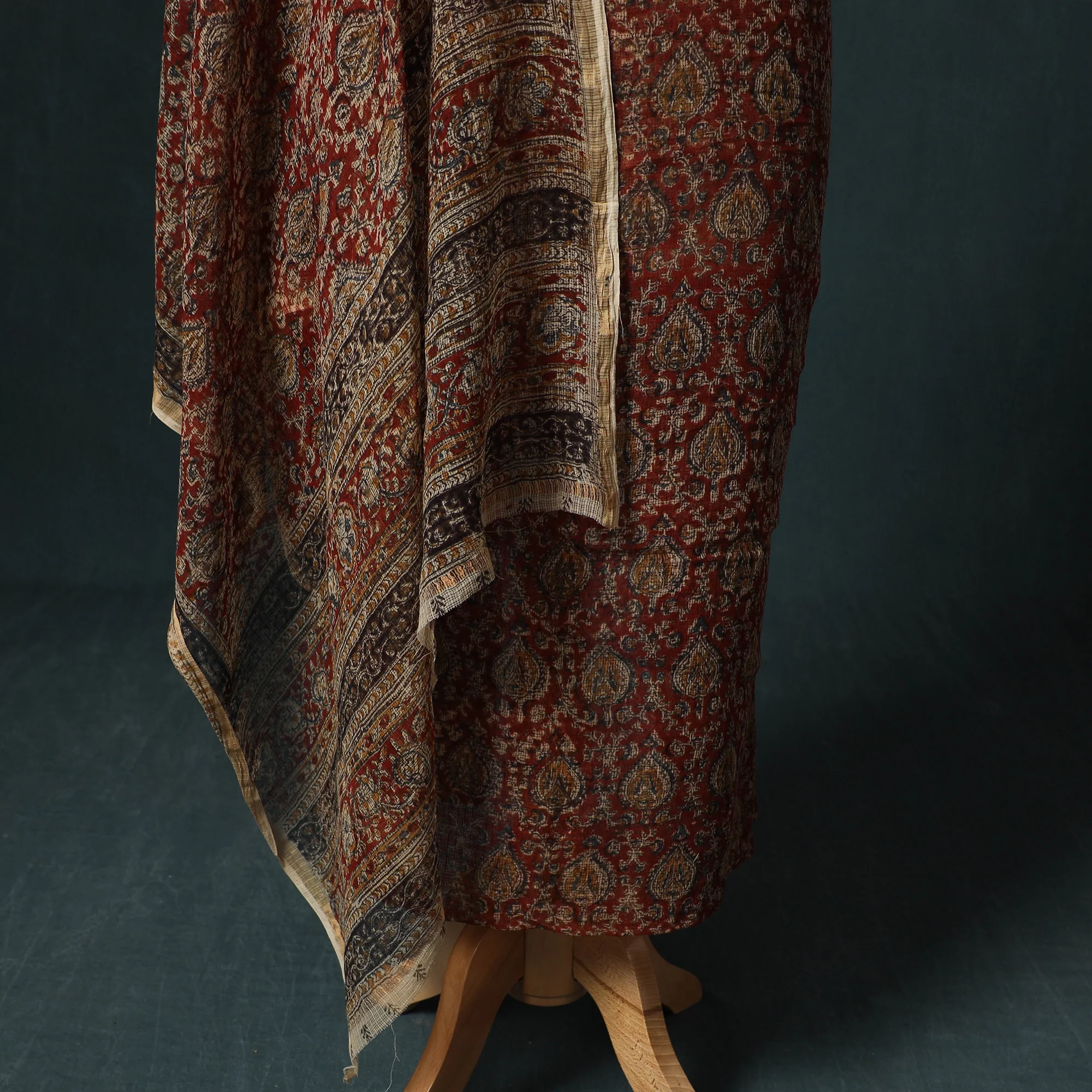 Pedana Kalamkari Block Print Kota Doria Cotton 2pc Unstitched Dress Material Kurta Set 36 - Image 4