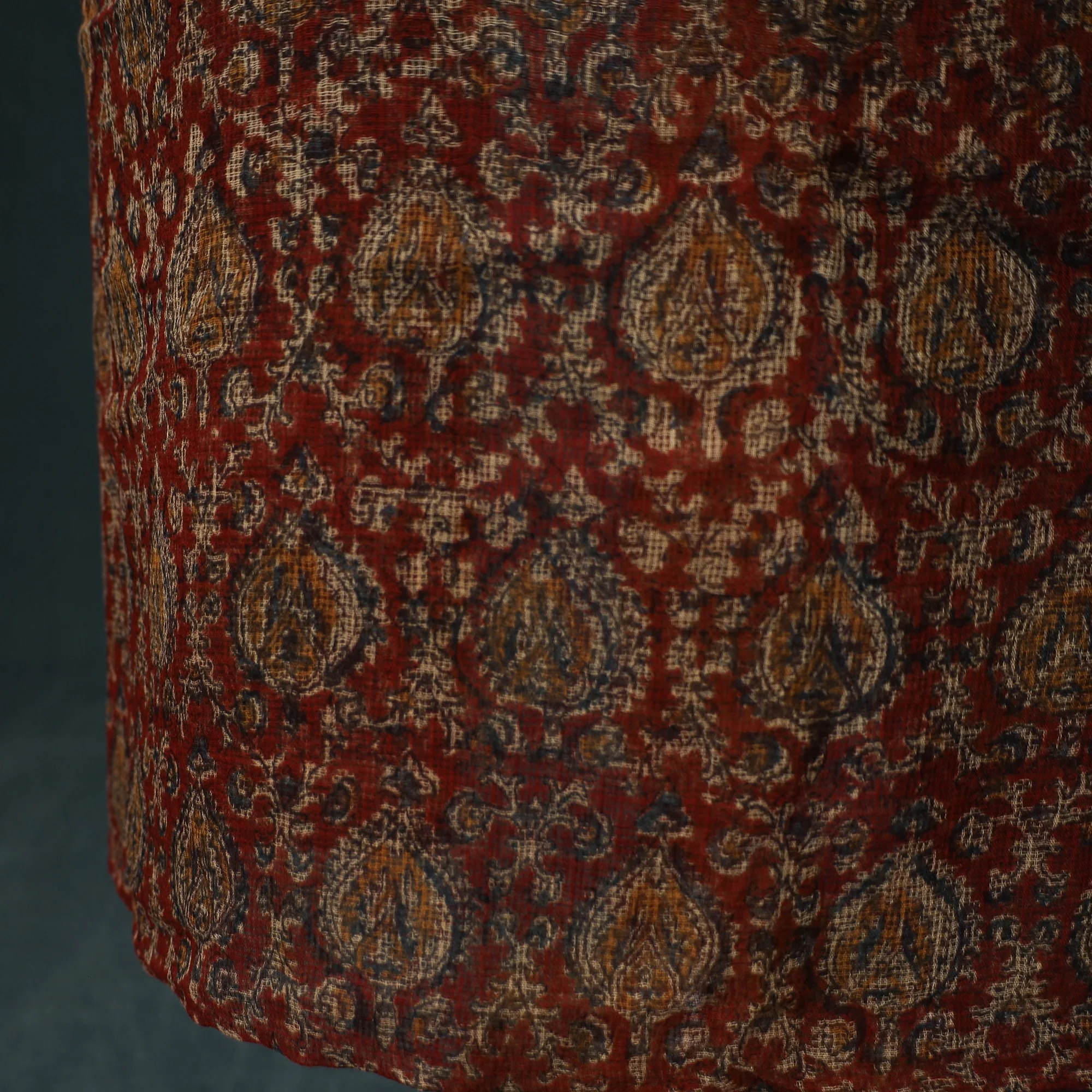 Pedana Kalamkari Block Print Kota Doria Cotton 2pc Unstitched Dress Material Kurta Set 36 - Image 5