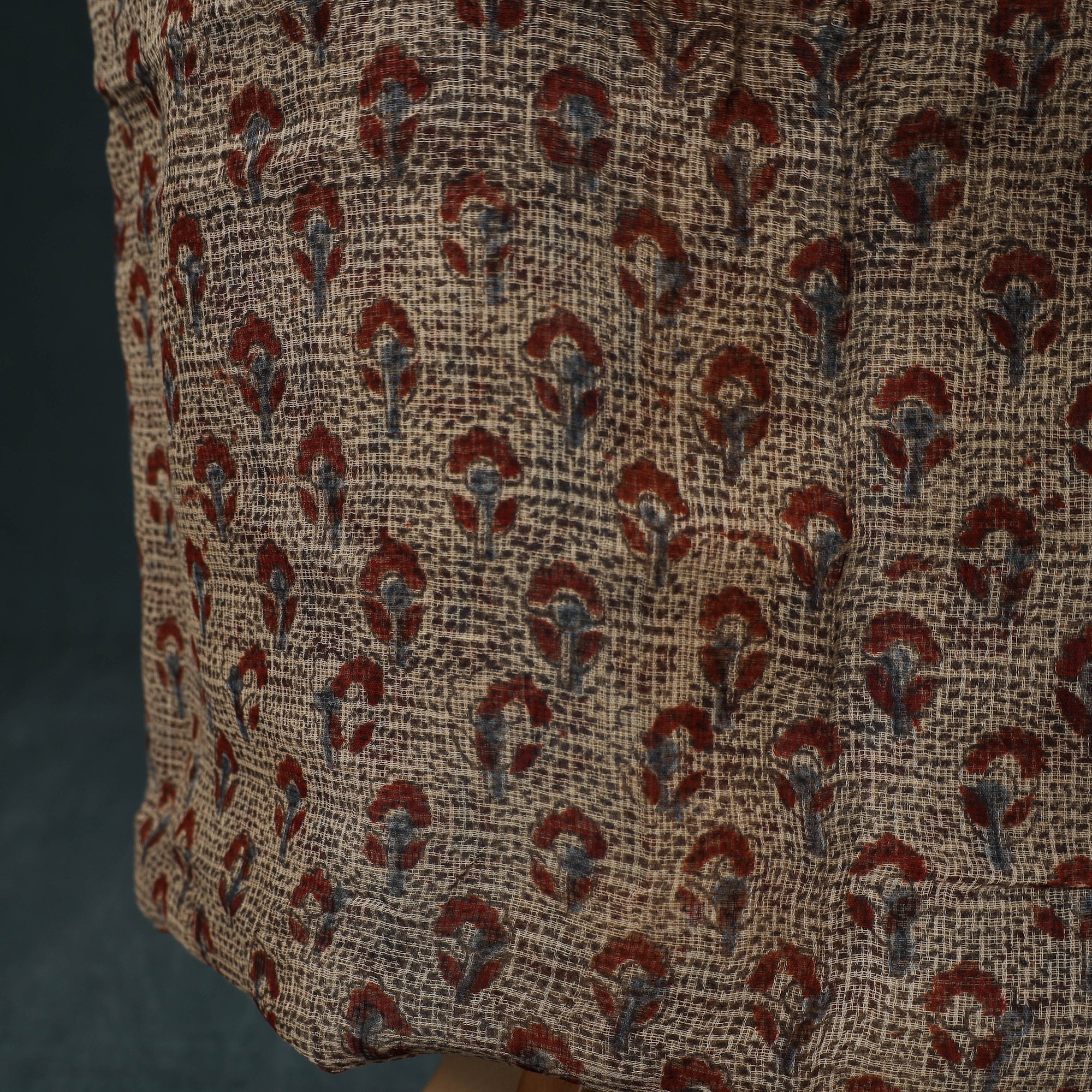 Pedana Kalamkari Block Print Kota Doria Cotton 2pc Unstitched Dress Material Kurta Set 37 - Image 5