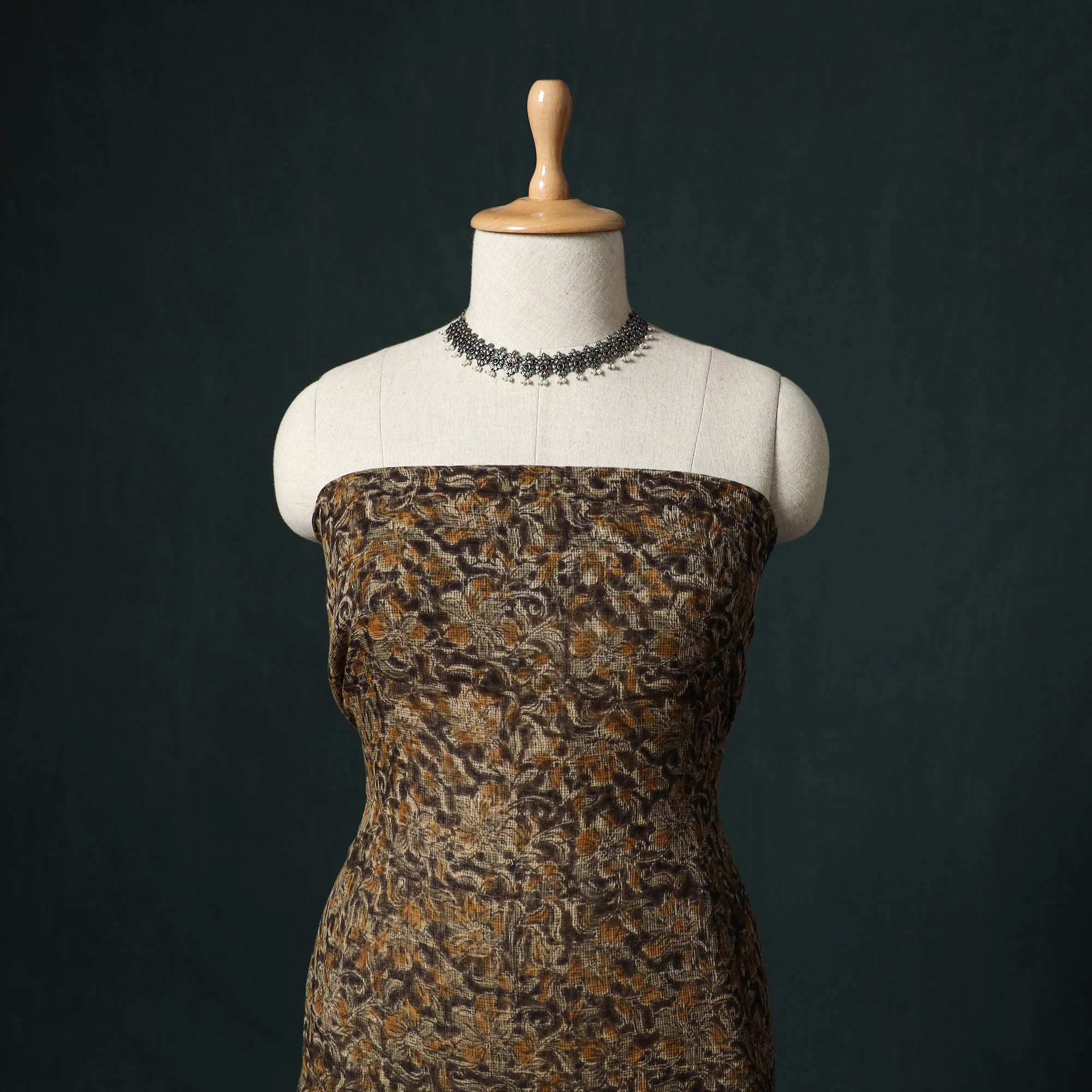 Pedana Kalamkari Block Print Kota Doria Cotton 2pc Unstitched Dress Material Kurta Set 38 - Image 2