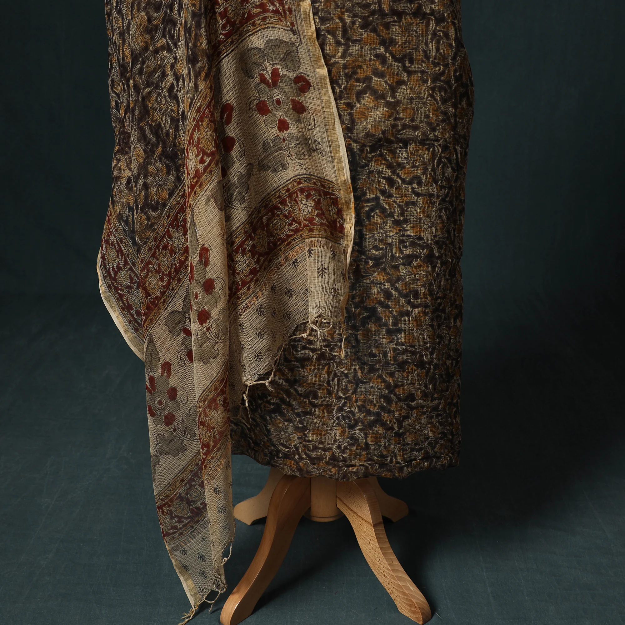 Pedana Kalamkari Block Print Kota Doria Cotton 2pc Unstitched Dress Material Kurta Set 38 - Image 4