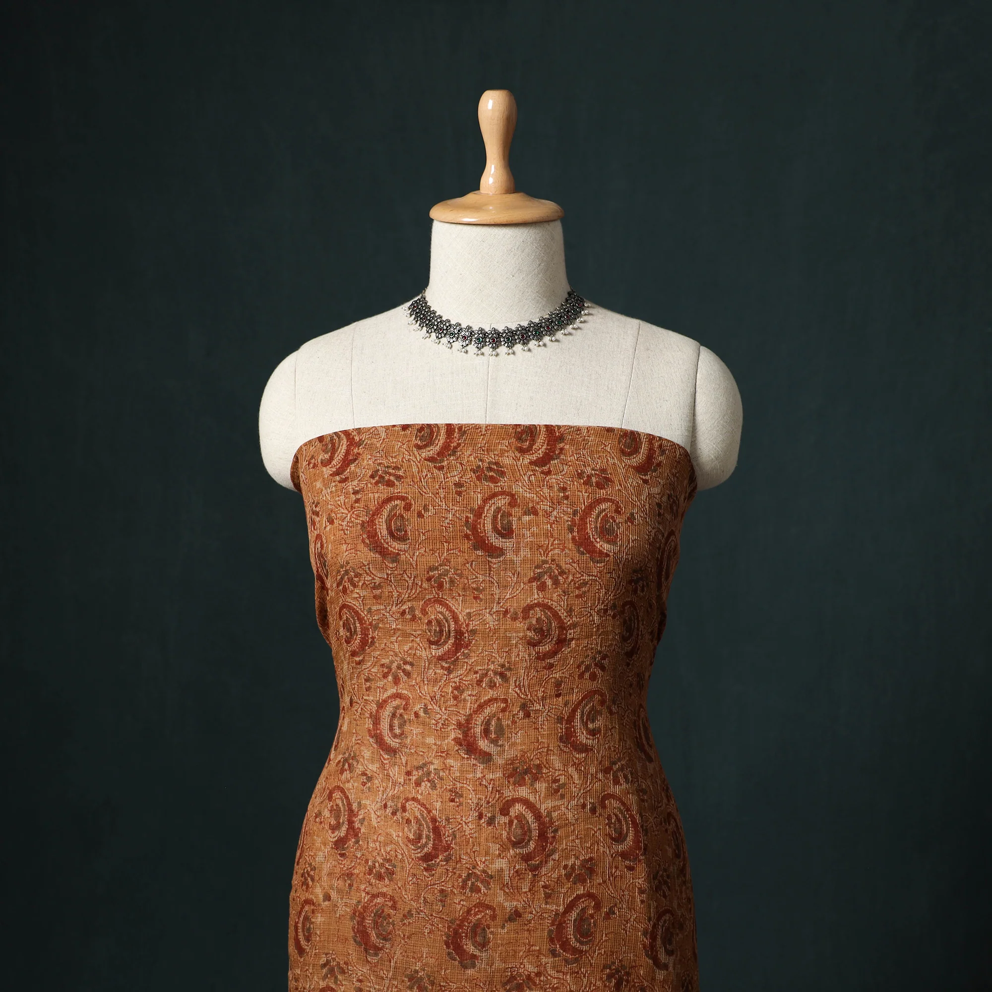 Pedana Kalamkari Block Print Kota Doria Cotton 2pc Unstitched Dress Material Kurta Set 39 - Image 2