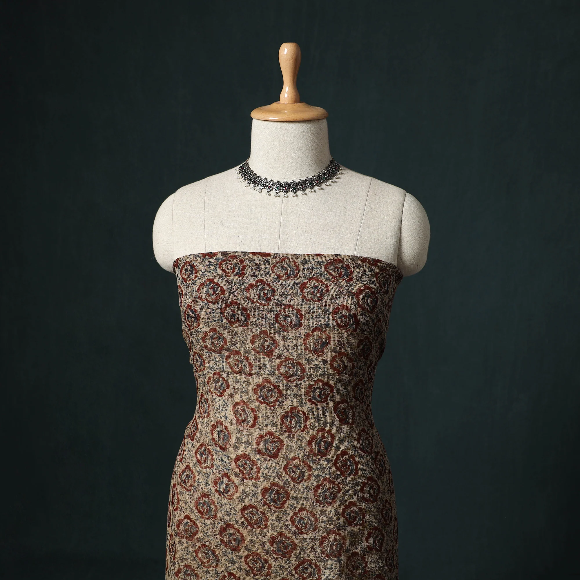 Pedana Kalamkari Block Print Kota Doria Cotton 2pc Unstitched Dress Material Kurta Set 40 - Image 2