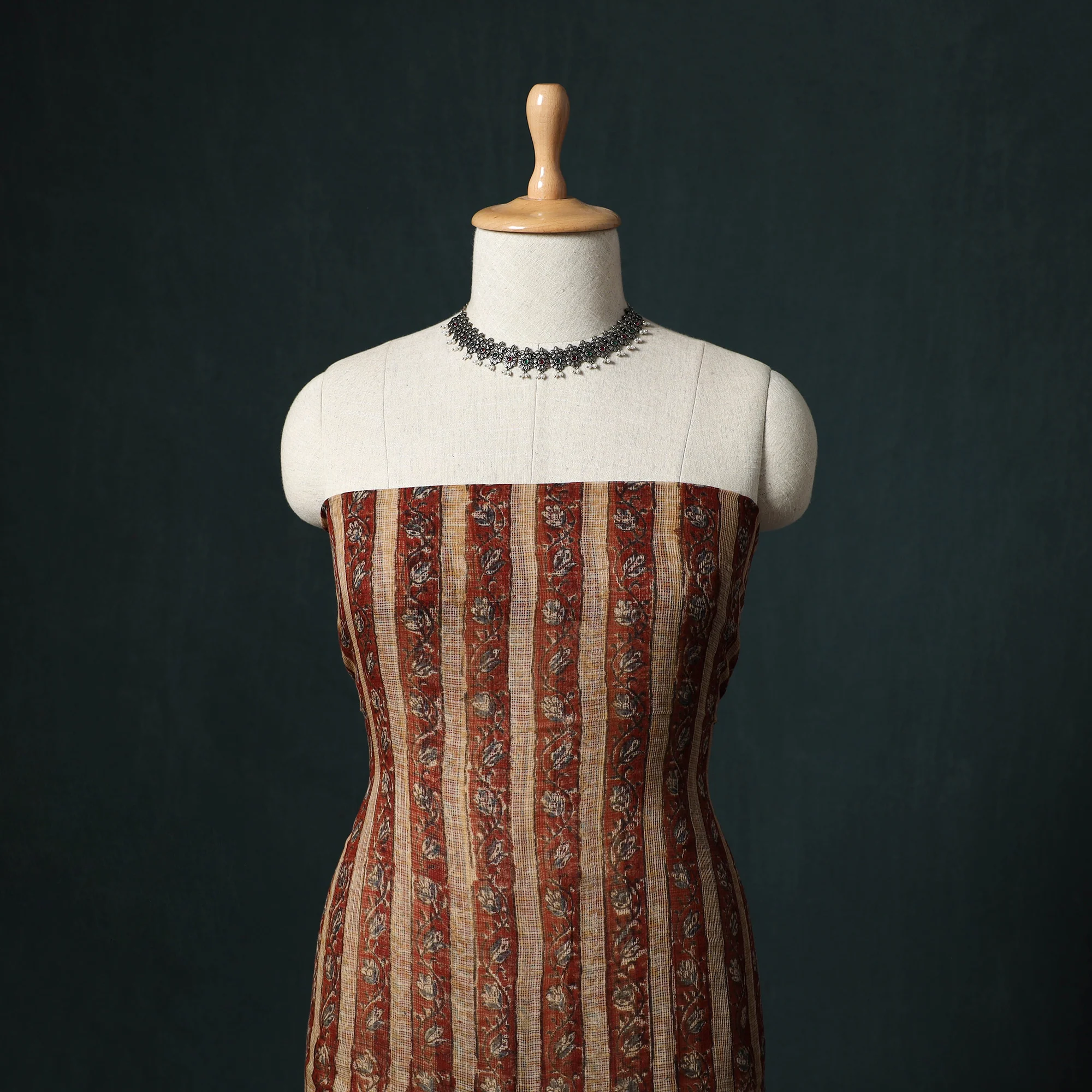 Pedana Kalamkari Block Print Kota Doria Cotton 2pc Unstitched Dress Material Kurta Set 41   -1 41 - Image 2