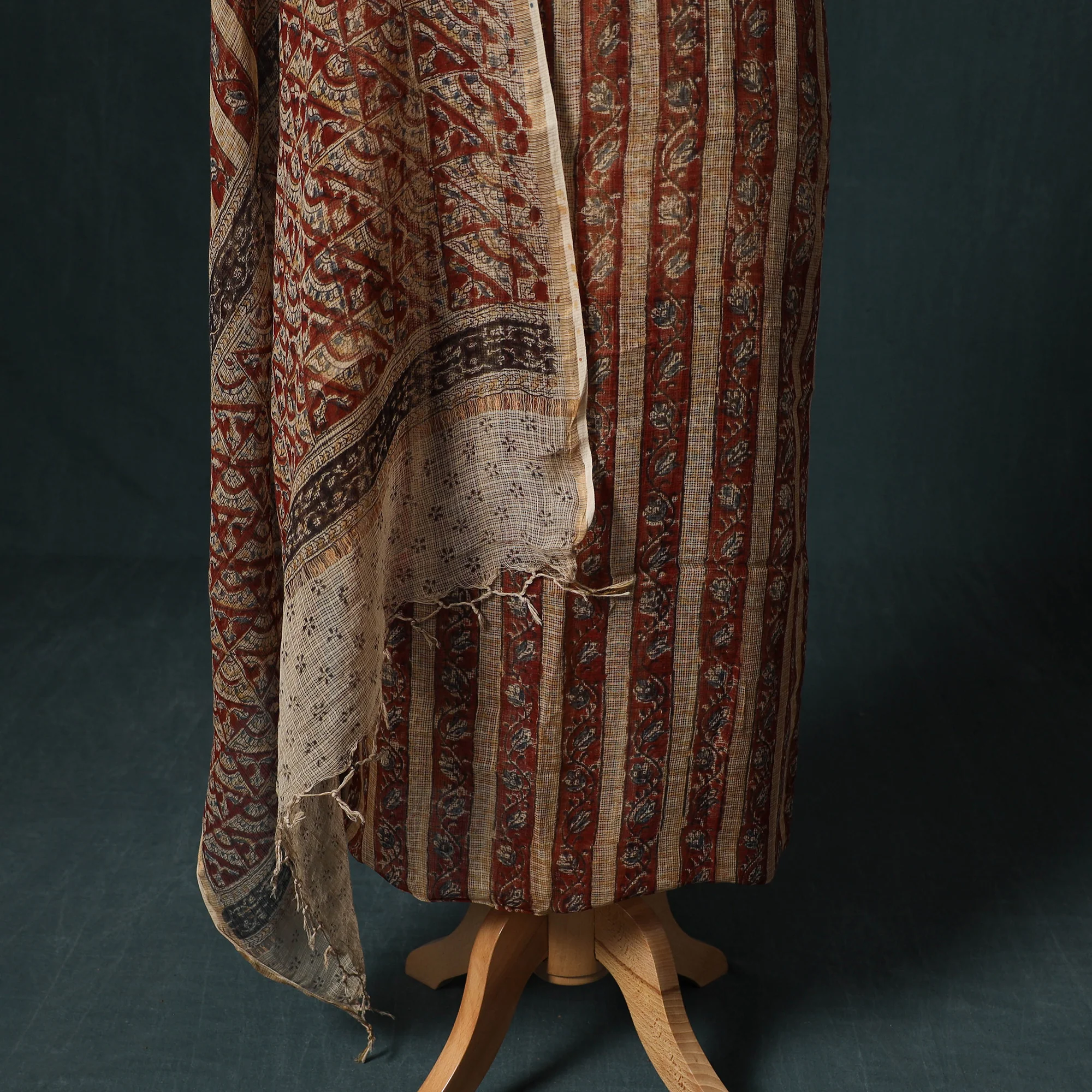 Pedana Kalamkari Block Print Kota Doria Cotton 2pc Unstitched Dress Material Kurta Set 41   -1 41 - Image 4