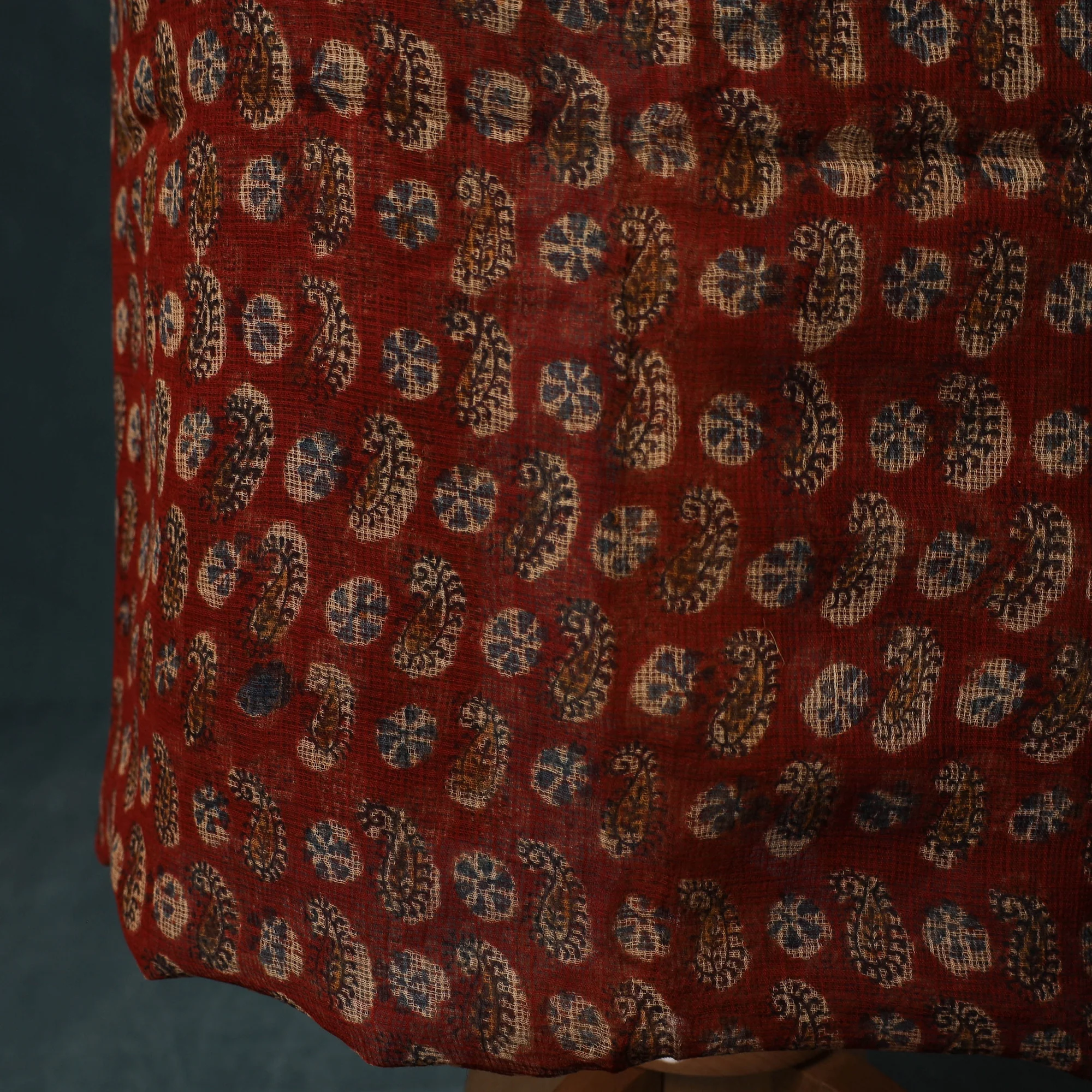 Pedana Kalamkari Block Print Kota Doria Cotton 2pc Unstitched Dress Material Kurta Set 43 - Image 5