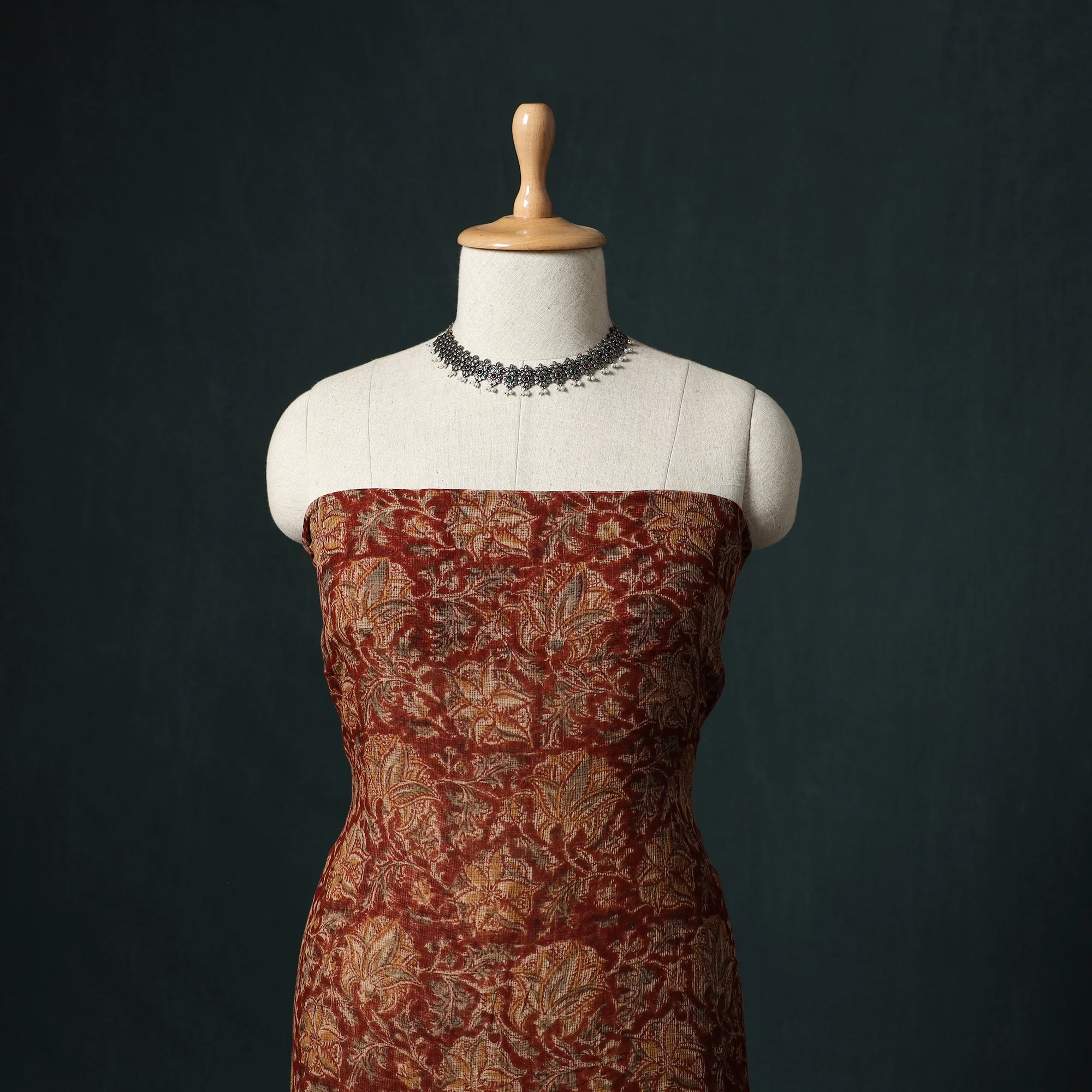 Pedana Kalamkari Block Print Kota Doria Cotton 2pc Unstitched Dress Material Kurta Set 45 - Image 2