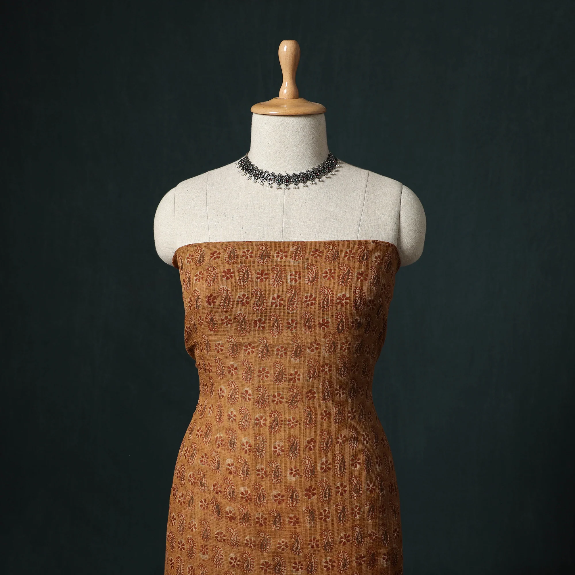 Pedana Kalamkari Block Print Kota Doria Cotton 2pc Unstitched Dress Material Kurta Set 47 - Image 2