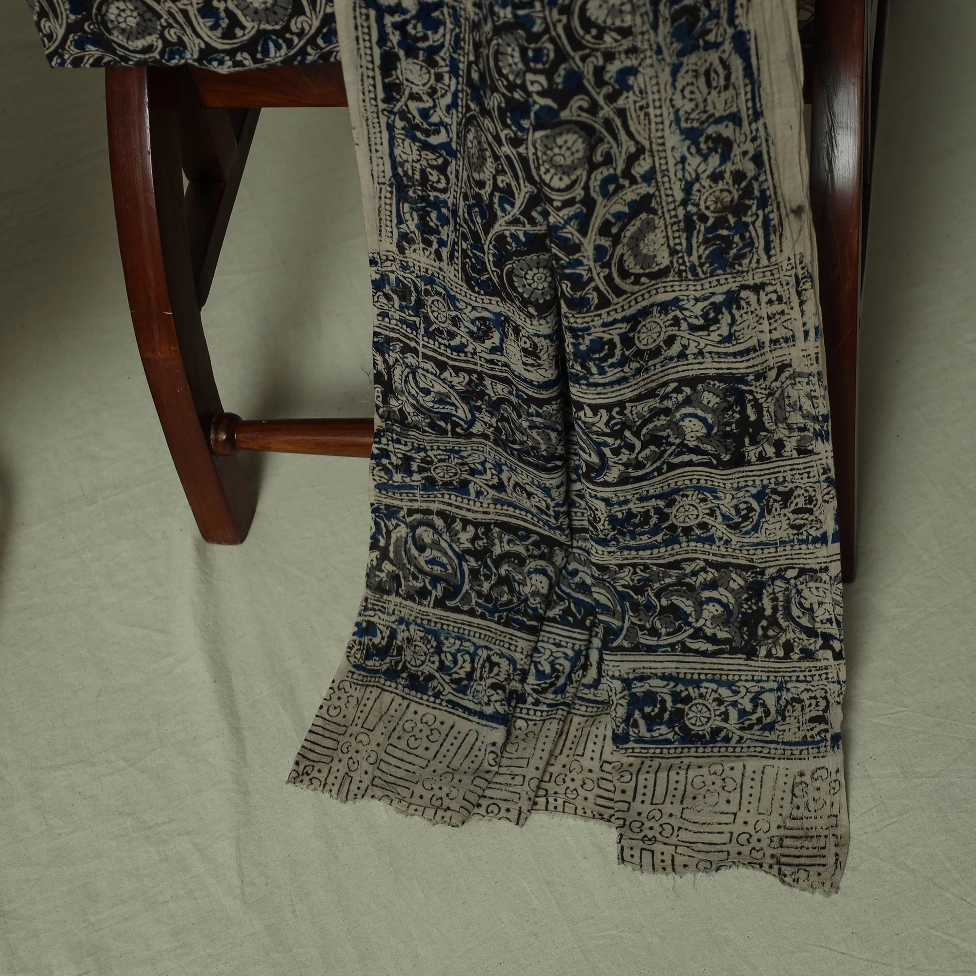 Pedana Kalamkari Hand Block Print Natural Dyed Cotton 3pc Unstitched Dress Material Suit Set 12 - Image 4