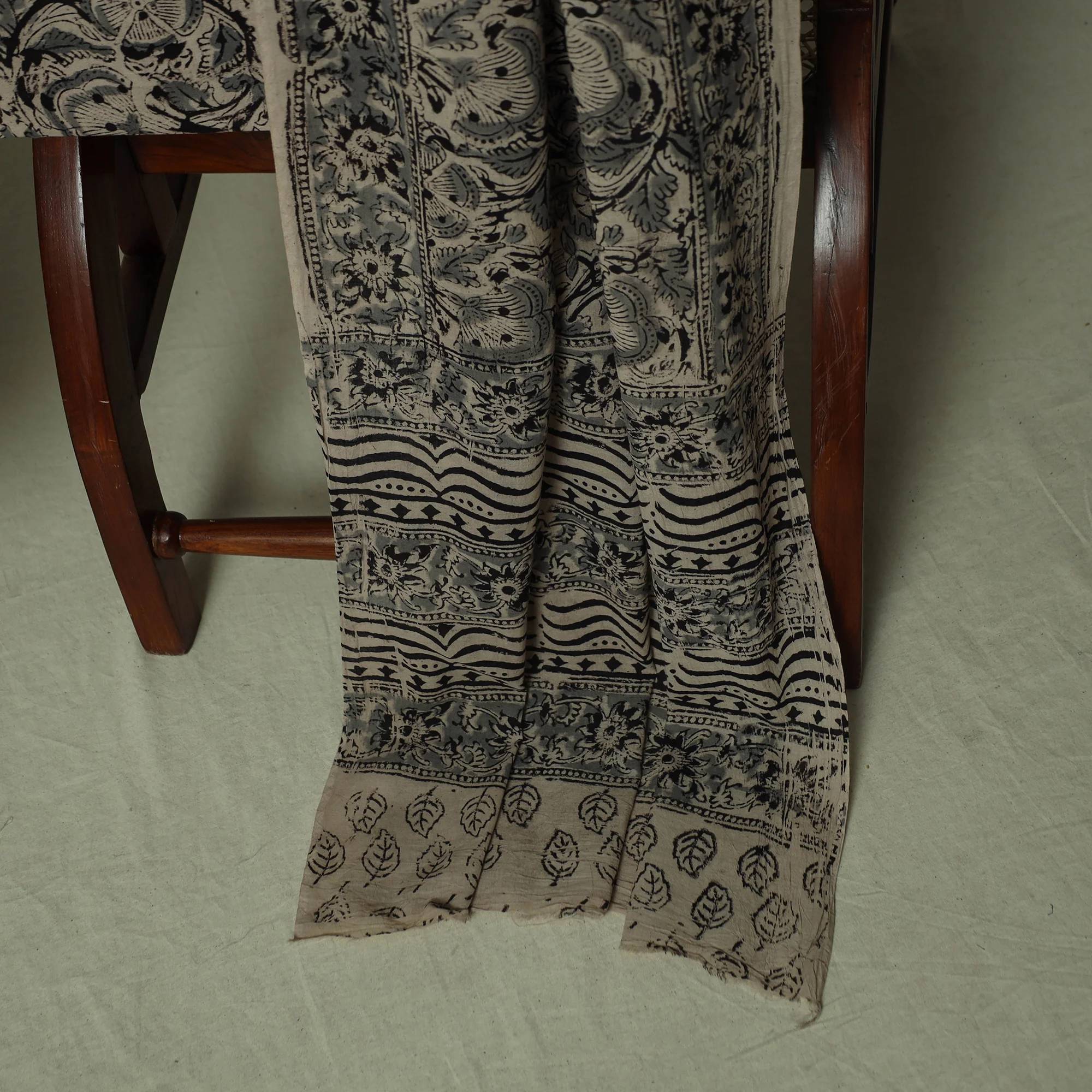 Pedana Kalamkari Hand Block Print Natural Dyed Cotton 3pc Unstitched Dress Material Suit Set 22 - Image 4