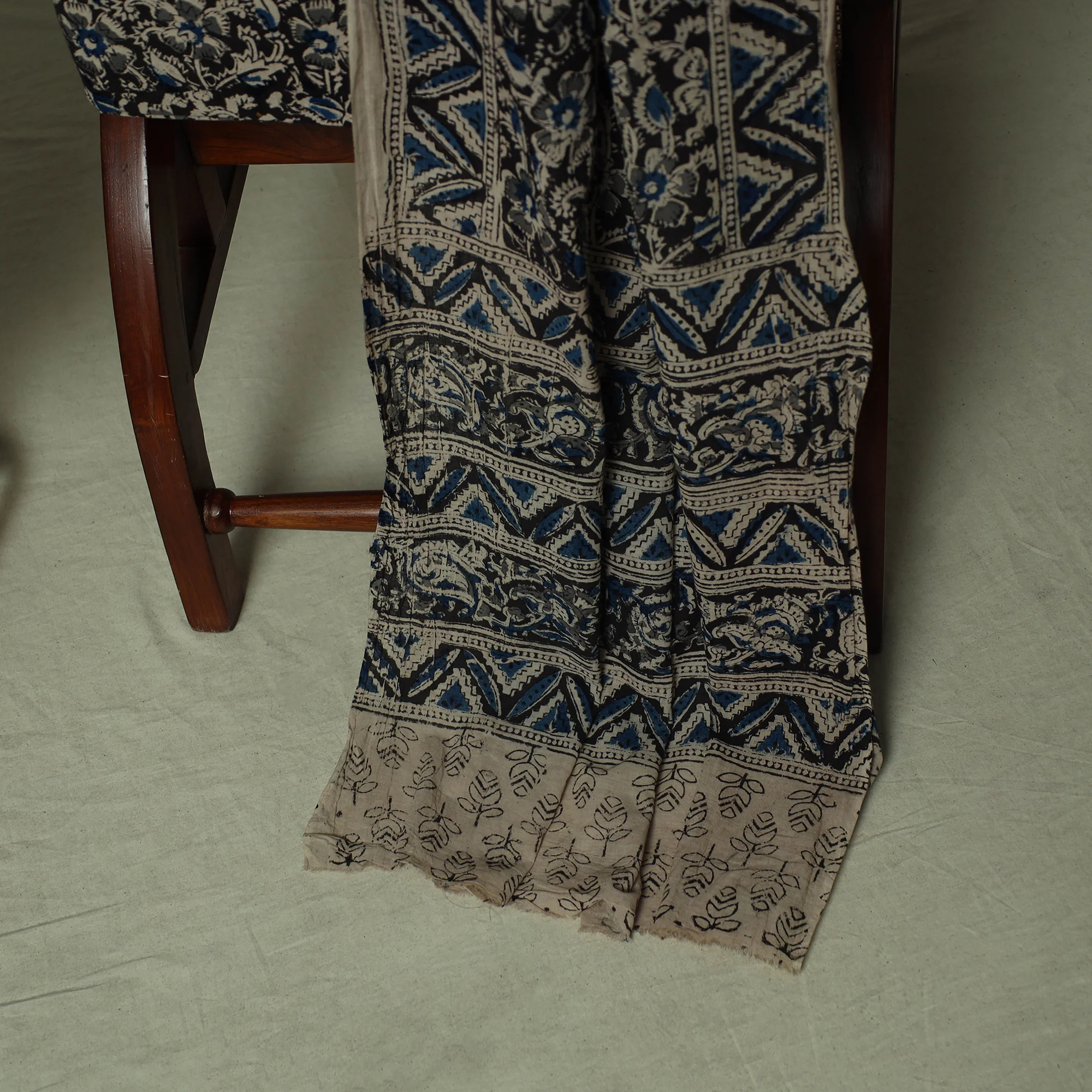 Pedana Kalamkari Hand Block Print Natural Dyed Cotton 3pc Unstitched Dress Material Suit Set 24 - Image 4