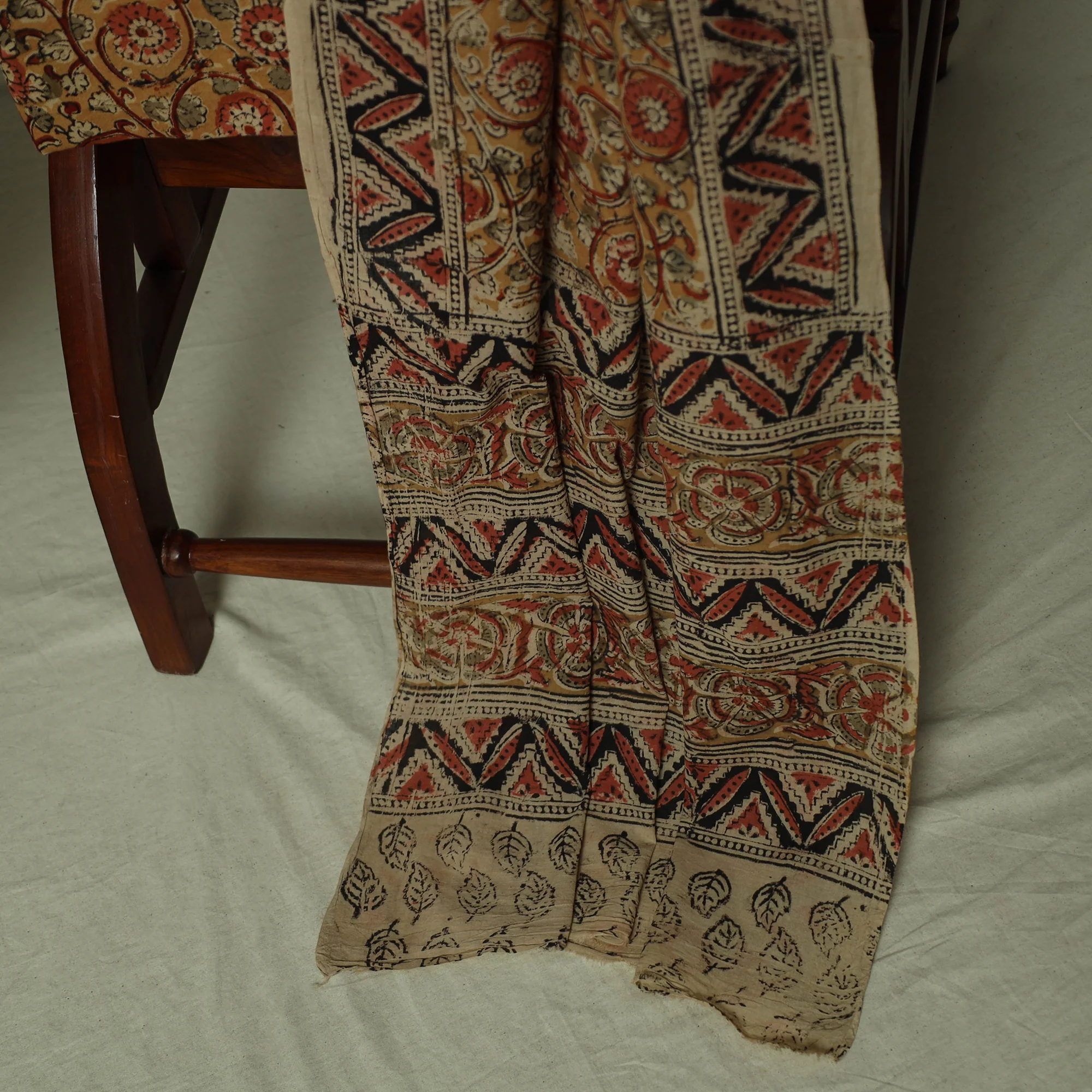 Pedana Kalamkari Hand Block Print Natural Dyed Cotton 3pc Unstitched Dress Material Suit Set 26 - Image 4