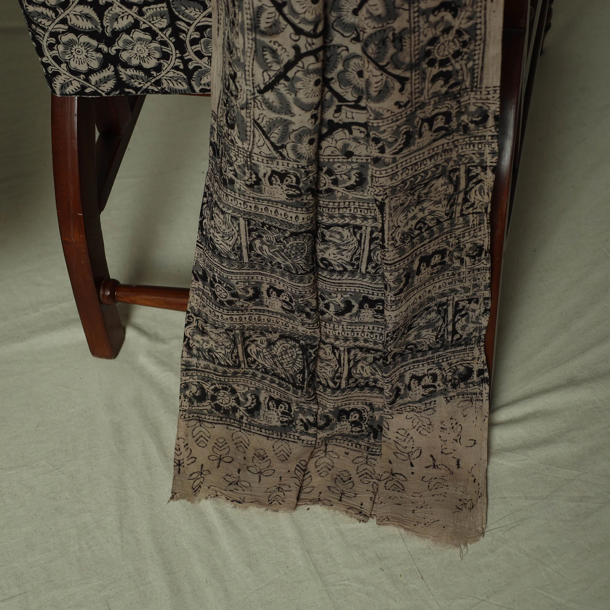 Pedana Kalamkari Hand Block Print Natural Dyed Cotton 3pc Unstitched Dress Material Suit Set 27 - Image 4