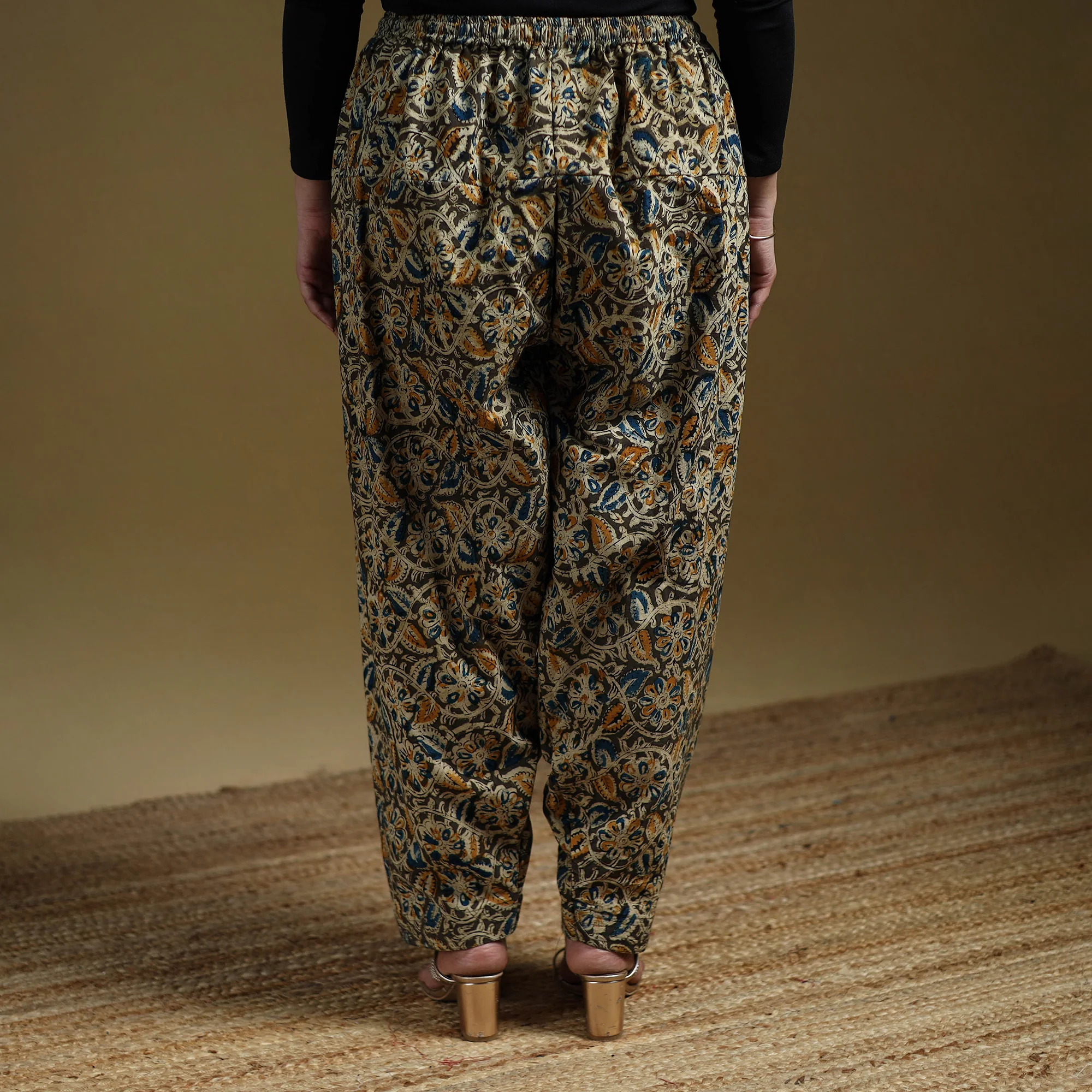 Multicolor - Pedana Kalamkari Hand Block Print Natural Dyed Cotton Salwar 11 - Image 5