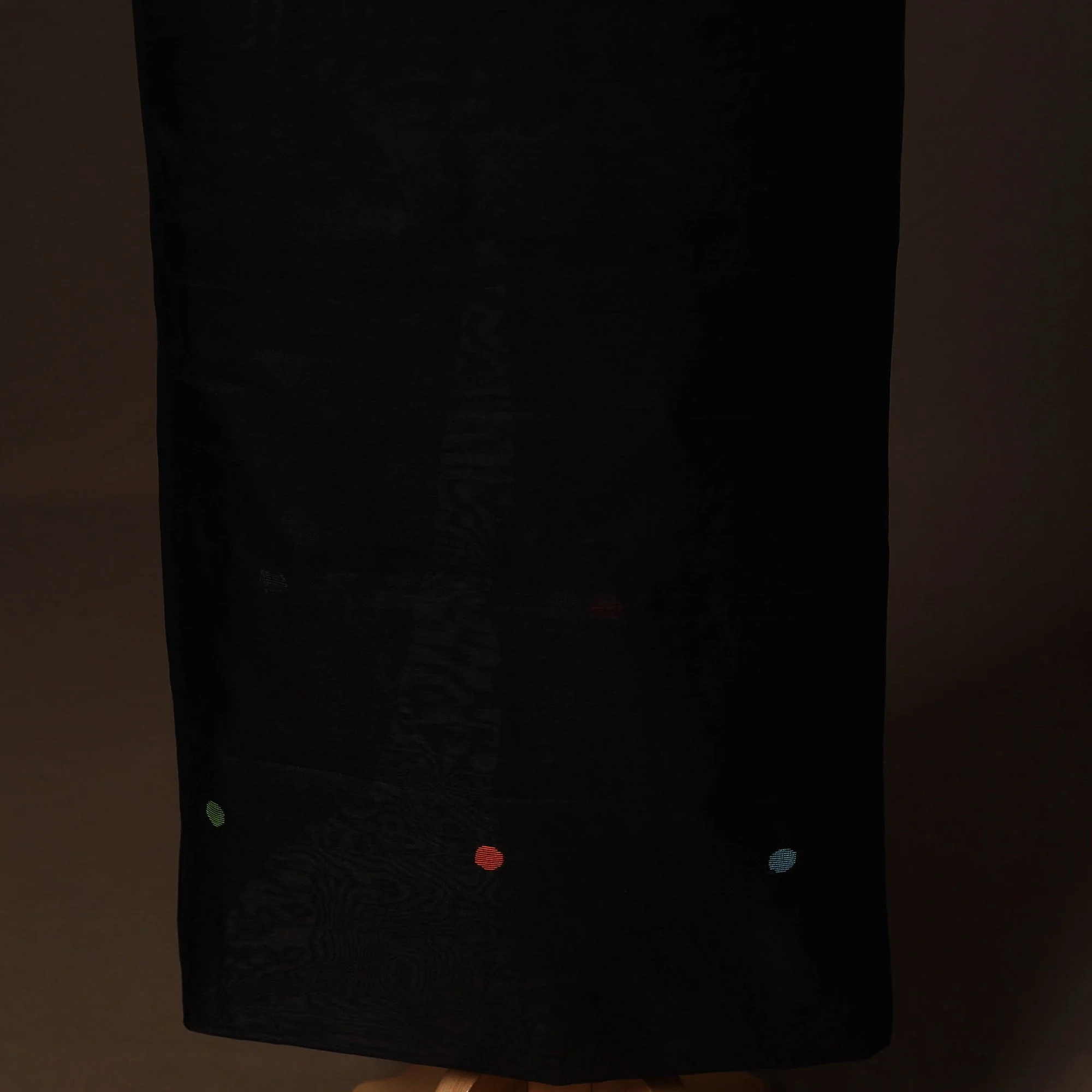 Black - Phulia Jamdani Weave Handloom Silk Cotton Unstitched Kurta Material (2.5M) 06 - Image 4