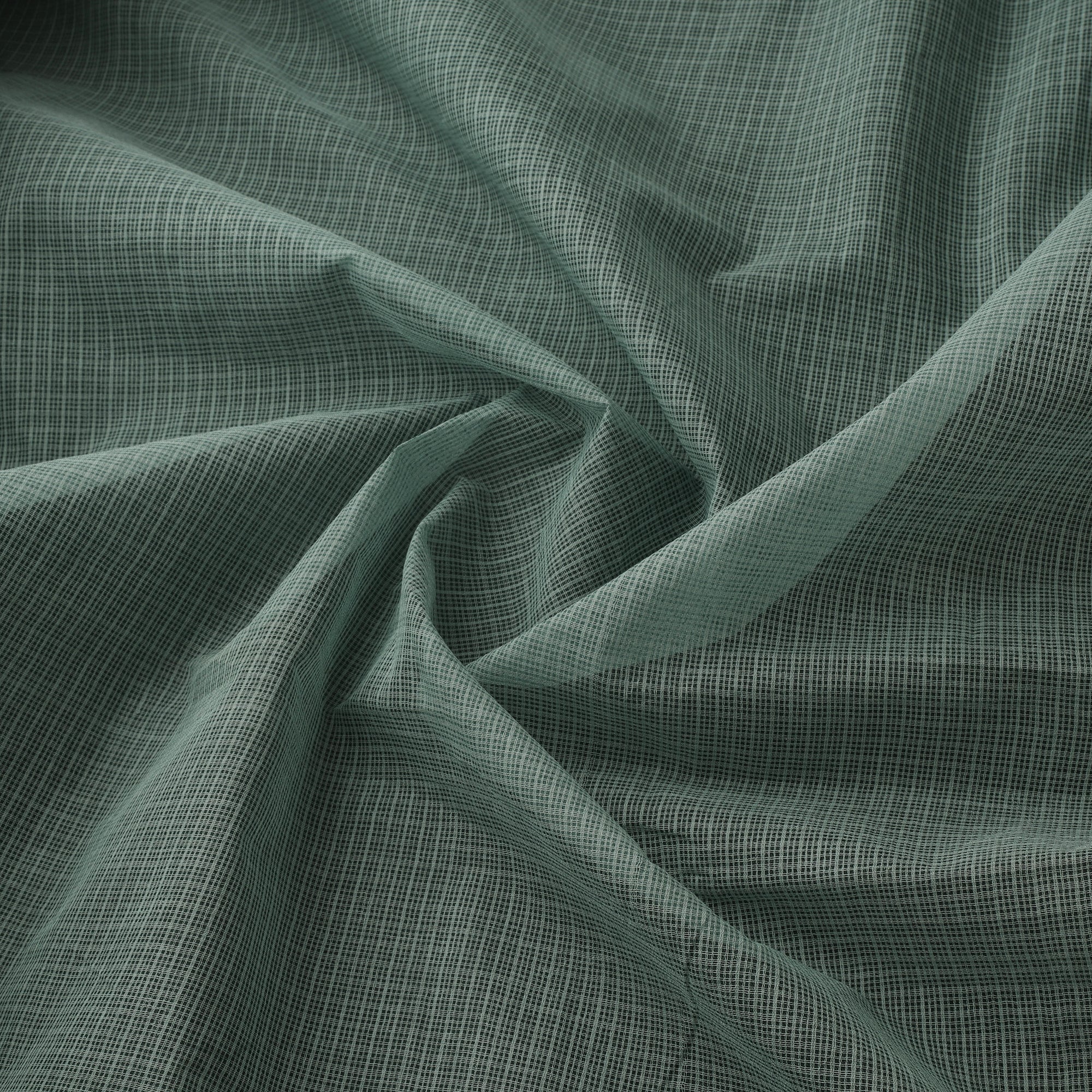 Green - Plain Kota Doria Cotton Fabric 02 - Image 3