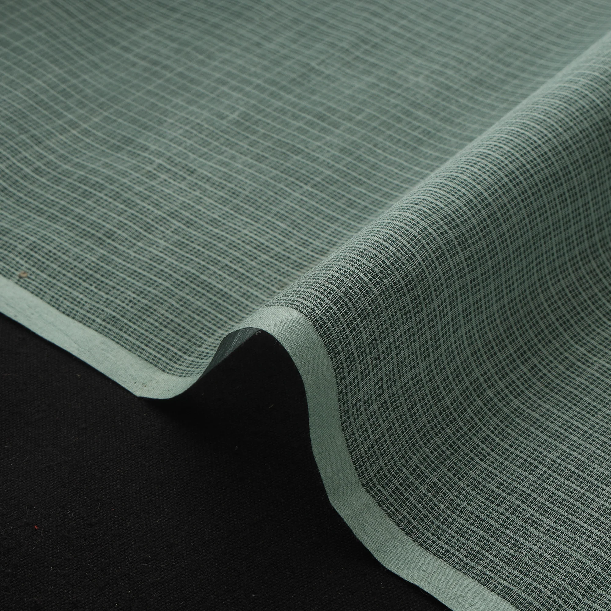 Green - Plain Kota Doria Cotton Fabric 02 - Image 4