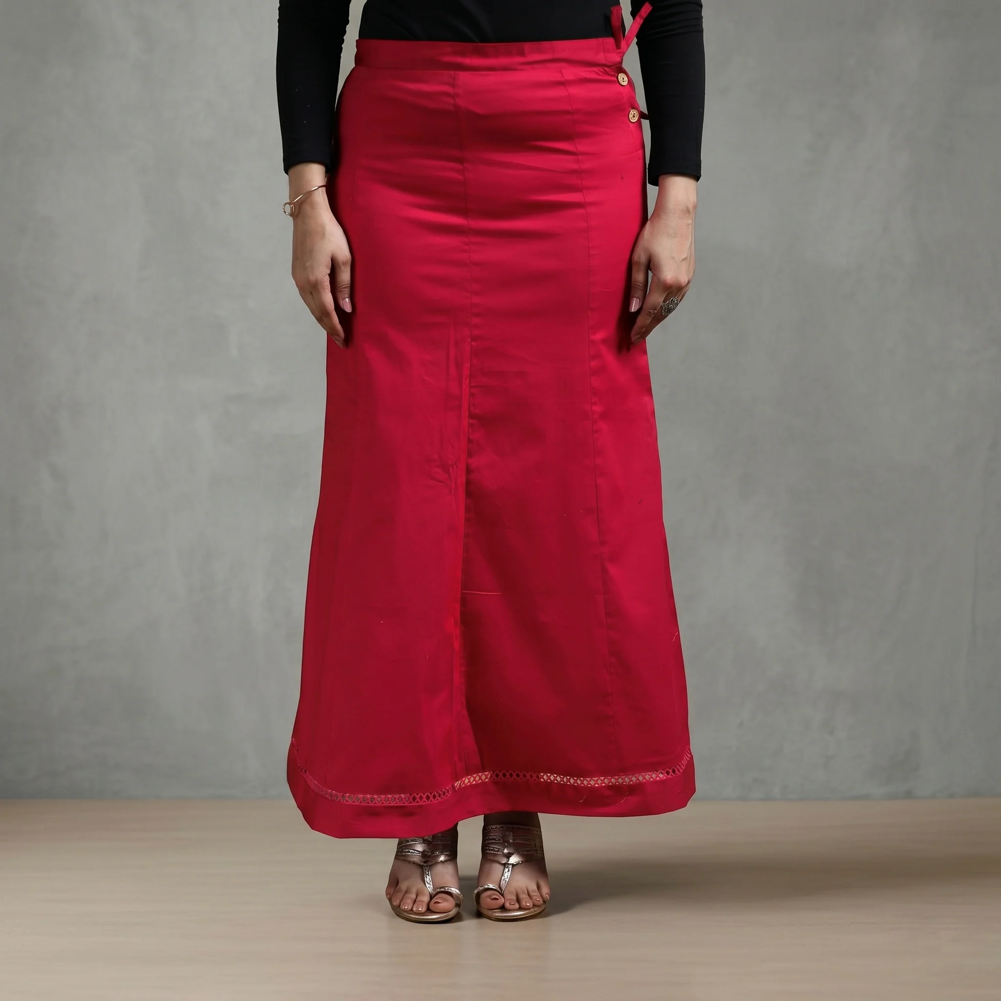 Pink - Plain Woven Cotton Lycra Inskirt 04