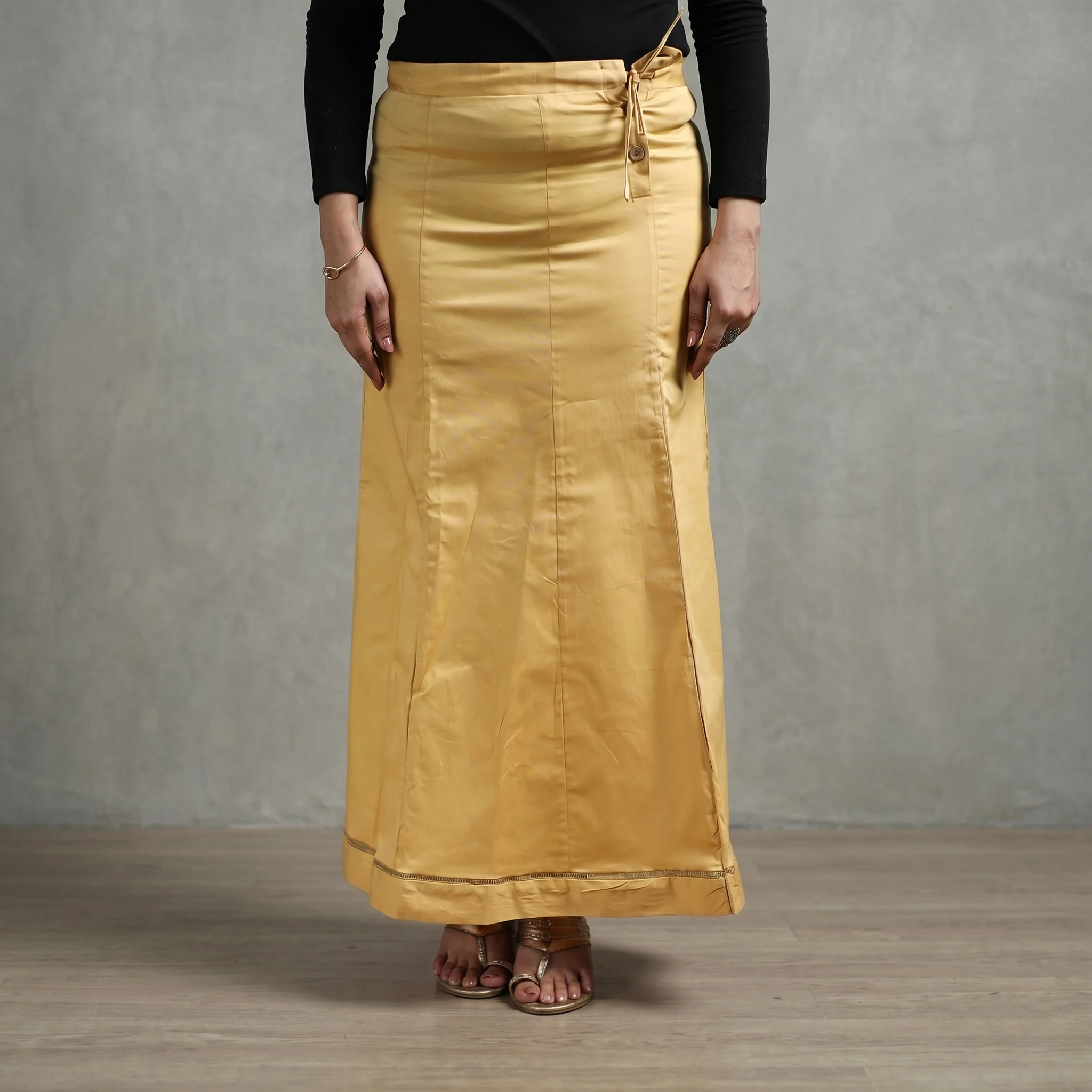 Yellow - Plain Woven Cotton Lycra Inskirt 06