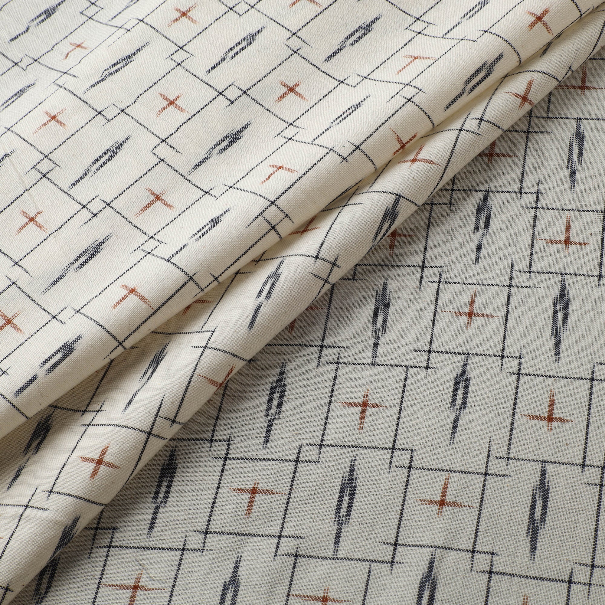 Pochampally Double Ikat Handloom Cotton Fabric 14 - Image 3