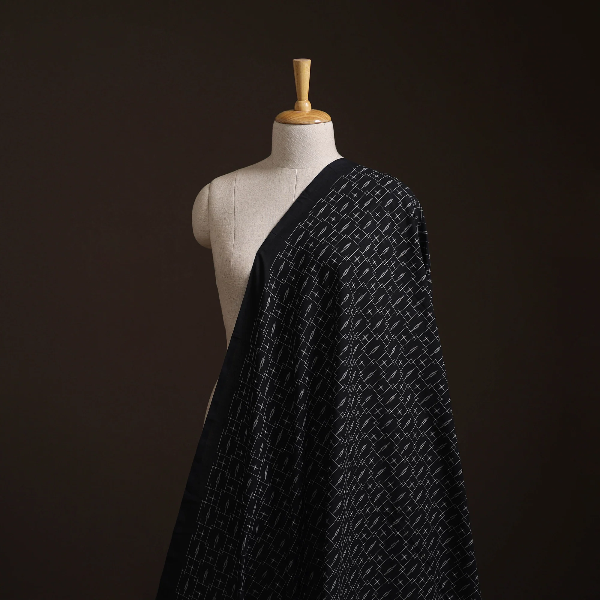 Pochampally Double Ikat Handloom Cotton Fabric 17 - Image 2