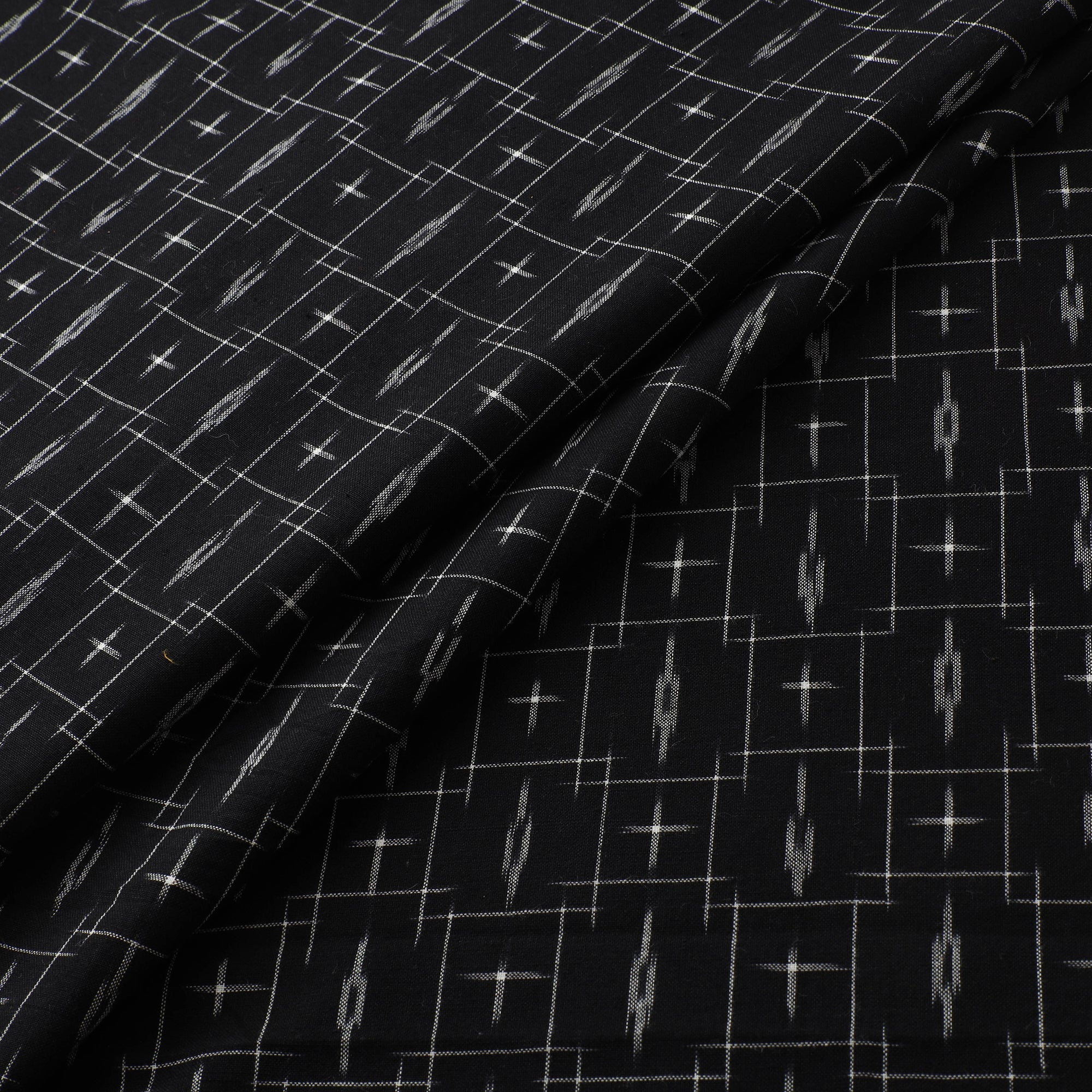 Pochampally Double Ikat Handloom Cotton Fabric 17 - Image 3