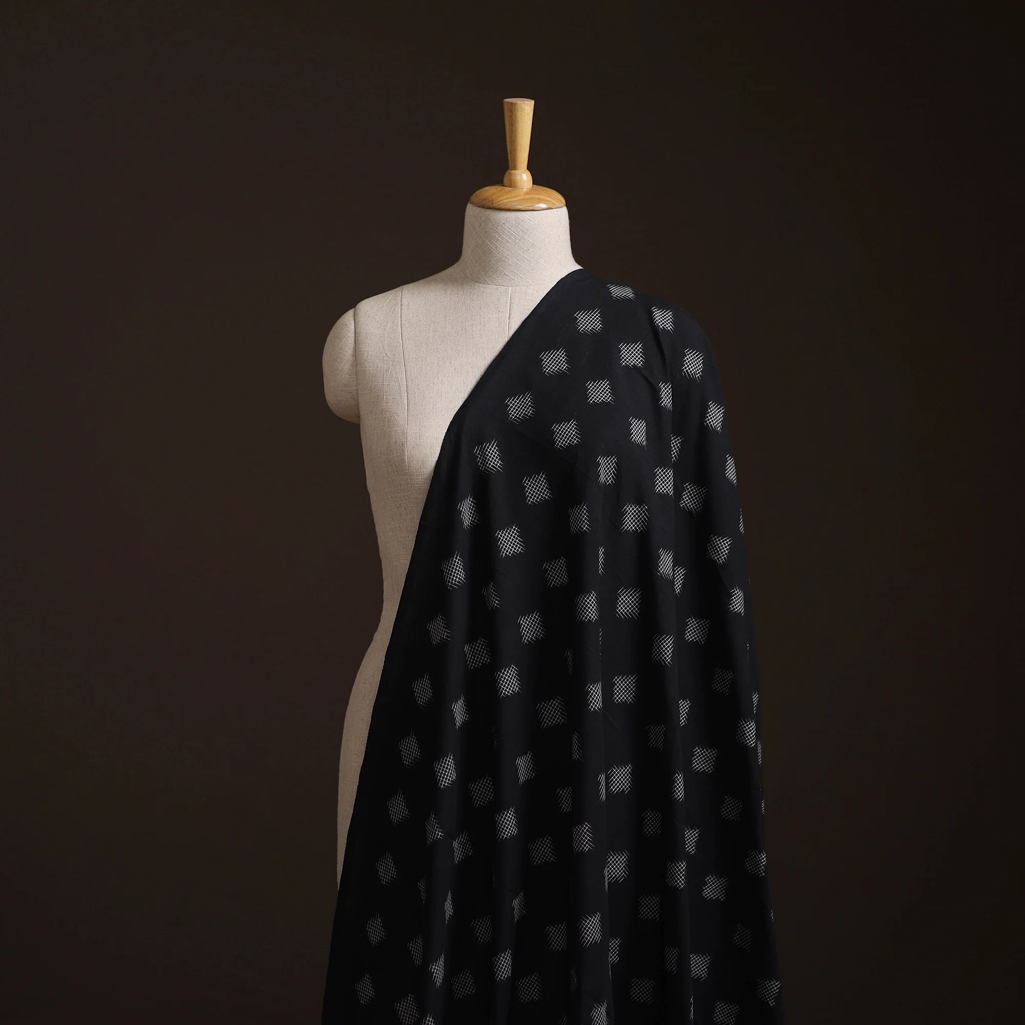 Pochampally Double Ikat Handloom Cotton Fabric 18 - Image 2