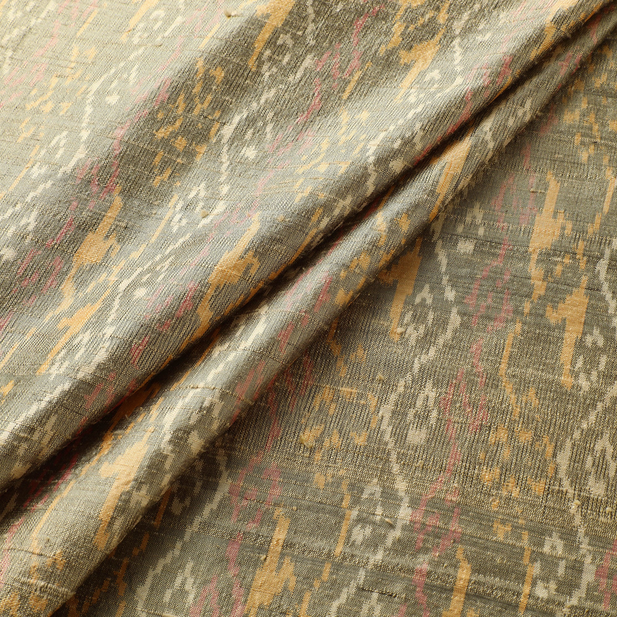 Pochampally Ikat Pure Handloom Raw Silk Fabric 01 - Image 3