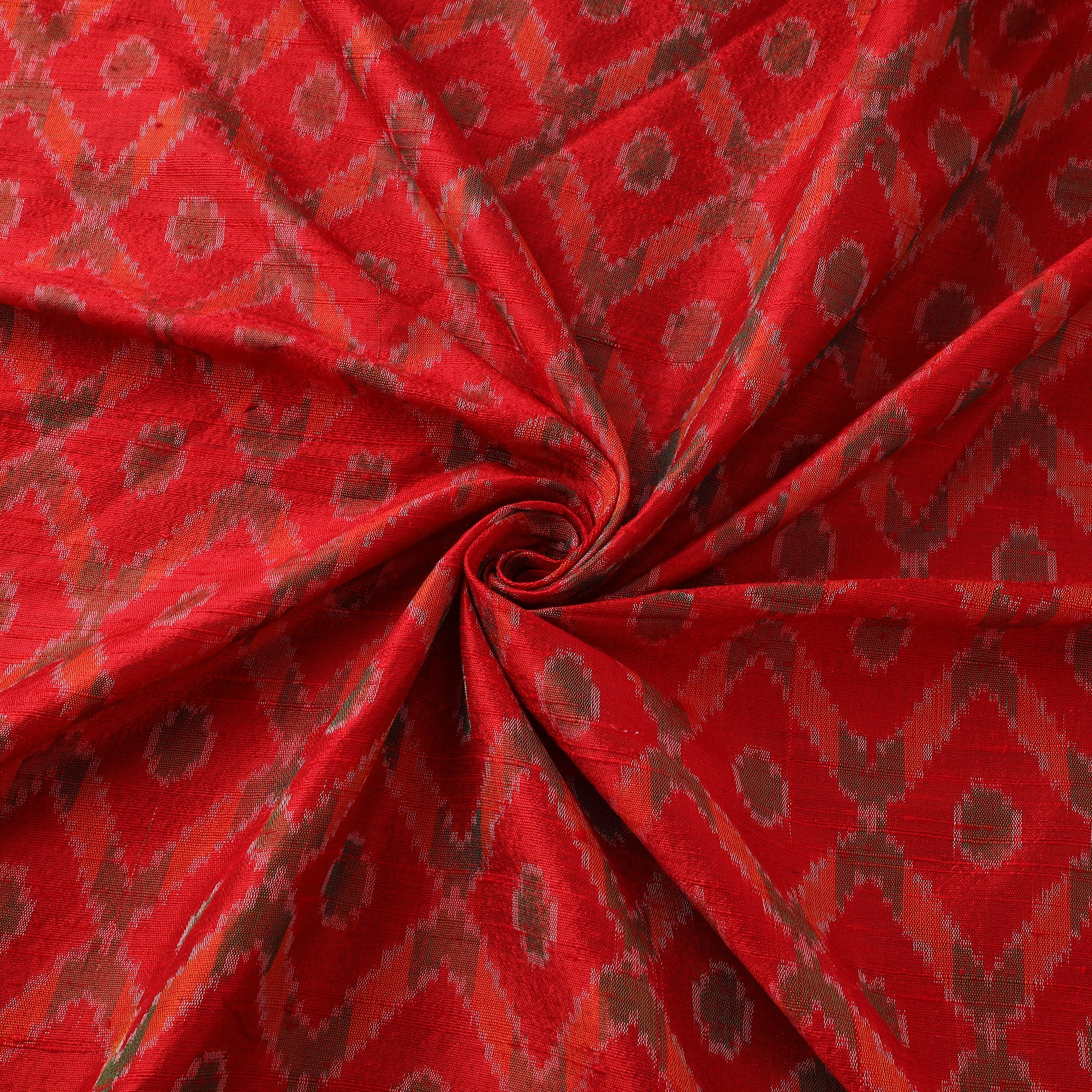 Pochampally Ikat Pure Handloom Raw Silk Fabric 02