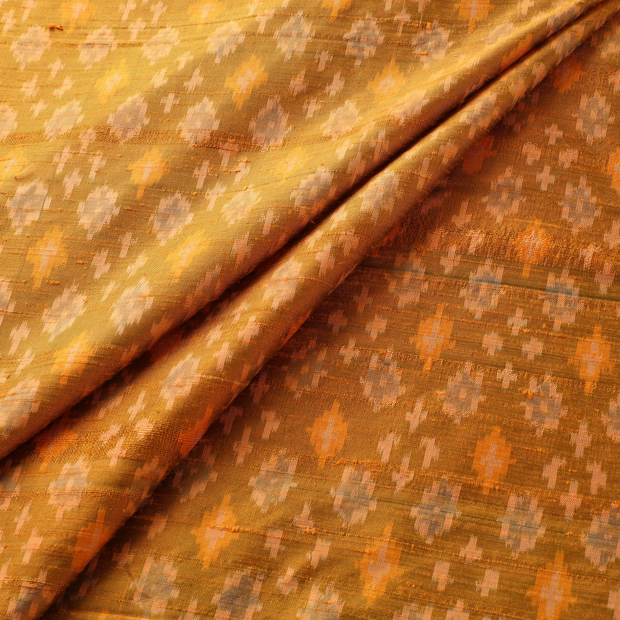 Pochampally Ikat Pure Handloom Raw Silk Fabric 03 - Image 3