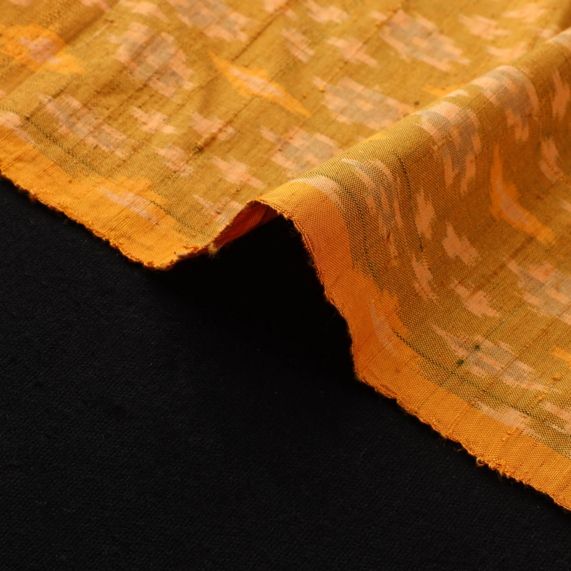 Pochampally Ikat Pure Handloom Raw Silk Fabric 03 - Image 4