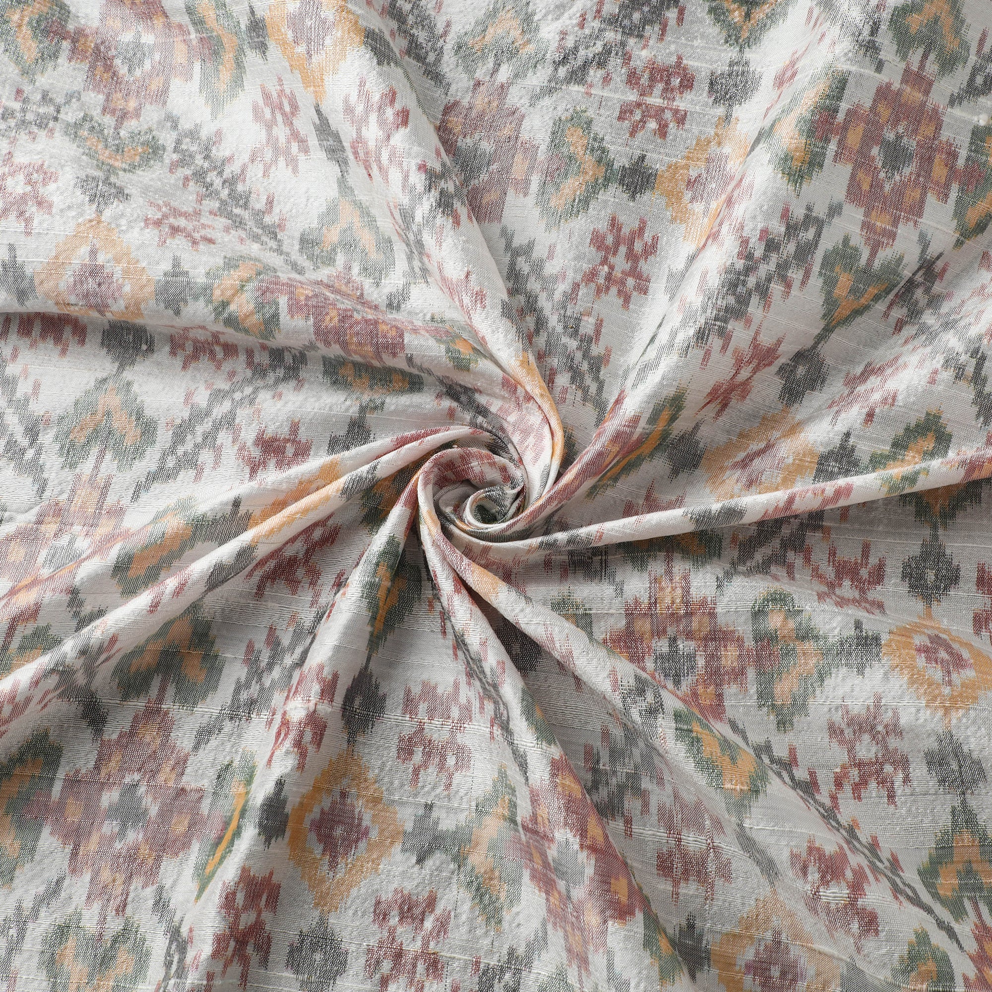 Pochampally Ikat Pure Handloom Raw Silk Fabric 04