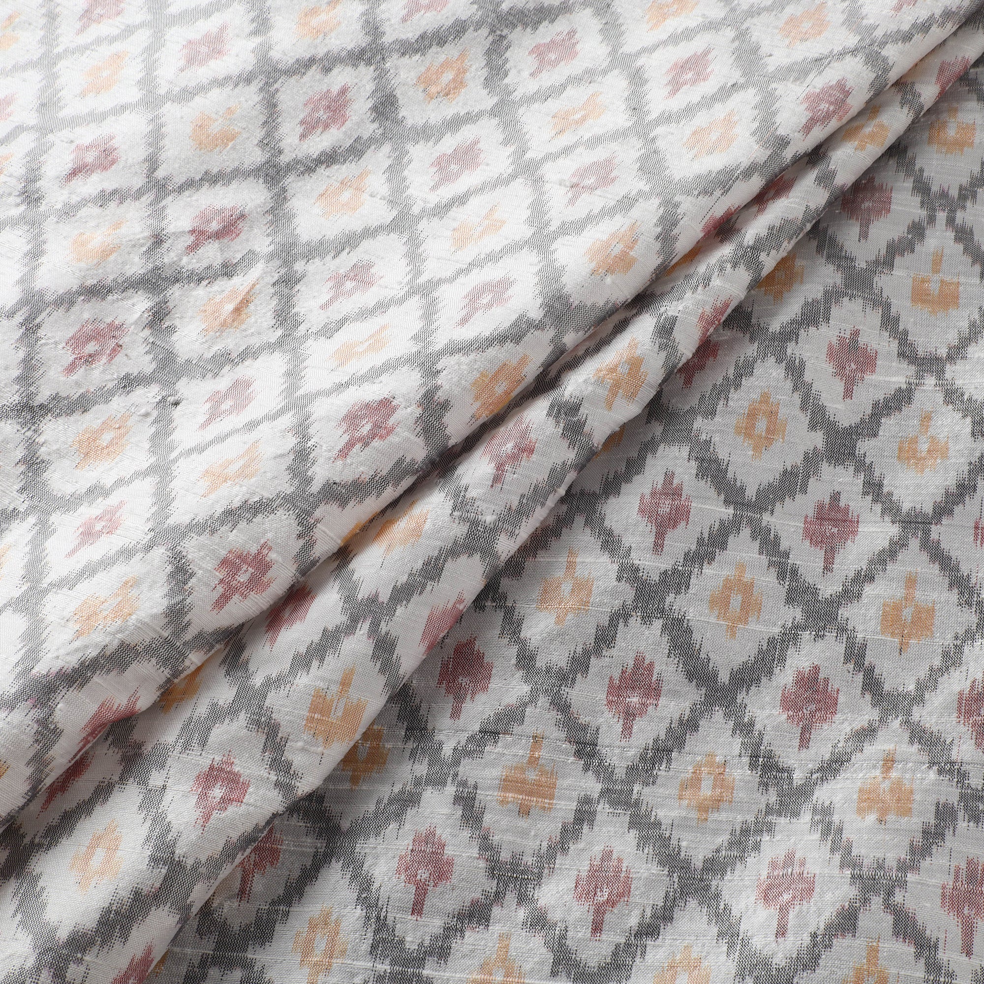 Pochampally Ikat Pure Handloom Raw Silk Fabric 05 - Image 3