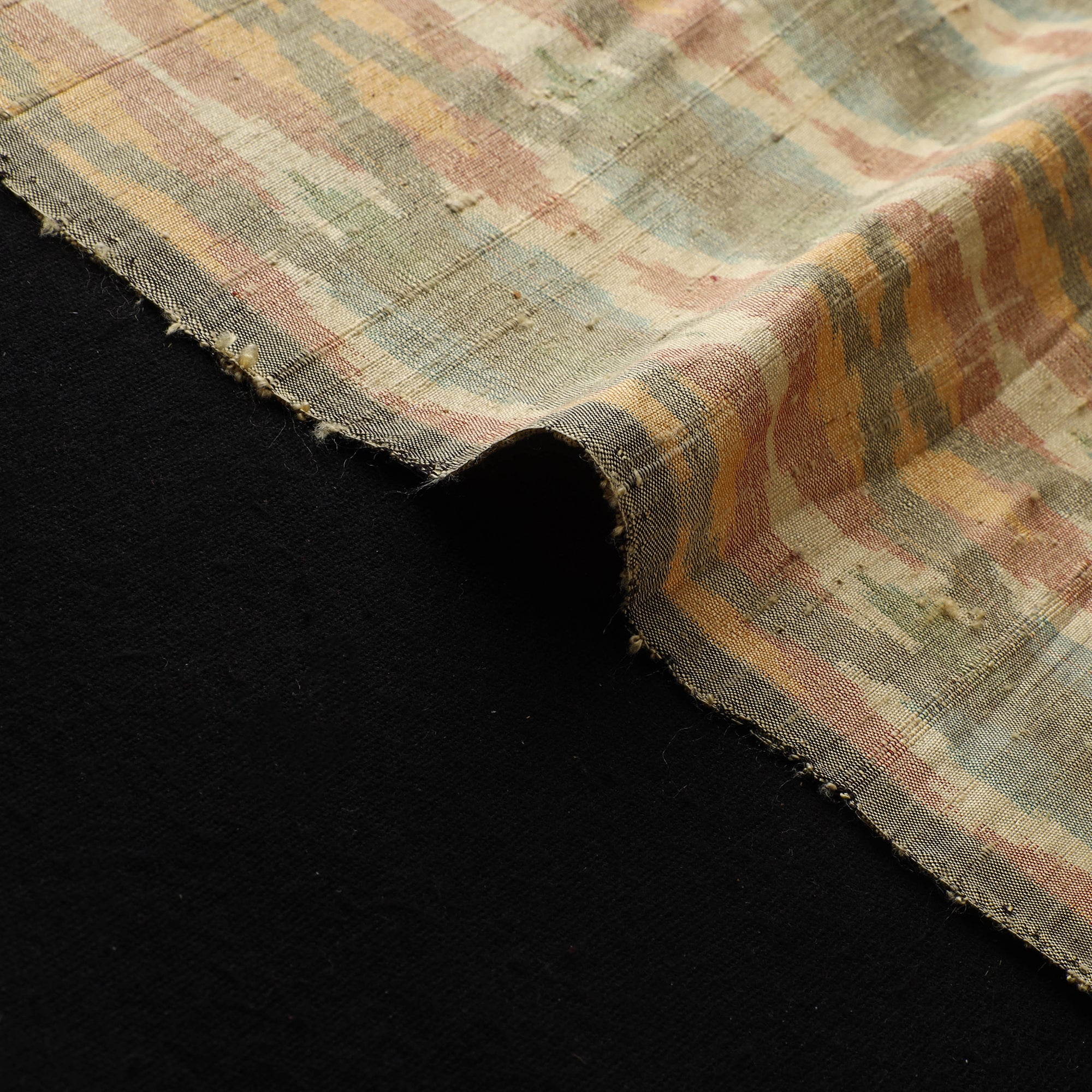 Pochampally Ikat Pure Handloom Raw Silk Fabric 06 - Image 4