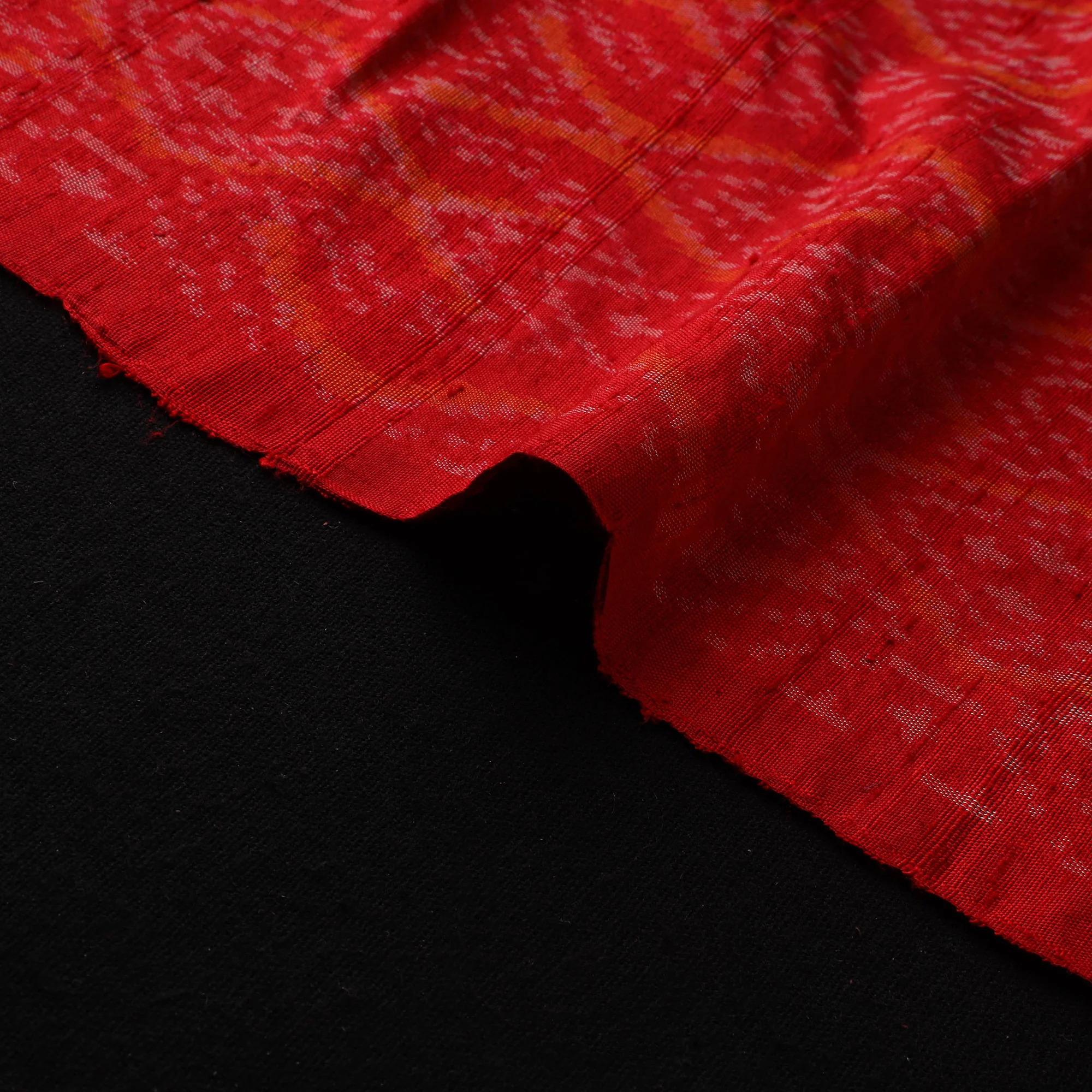 Pochampally Ikat Pure Handloom Raw Silk Fabric 07 - Image 3