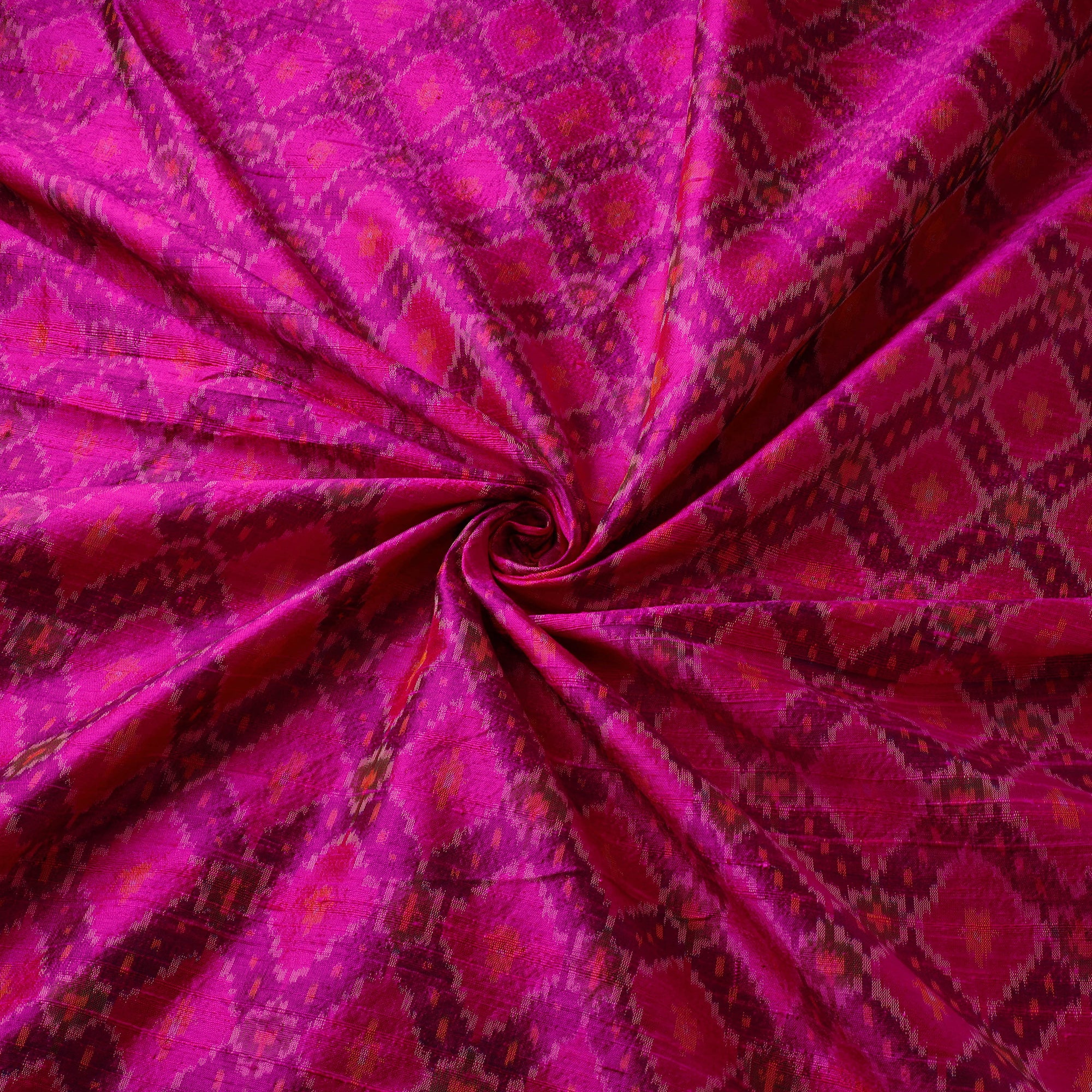Pochampally Ikat Pure Handloom Raw Silk Fabric 08