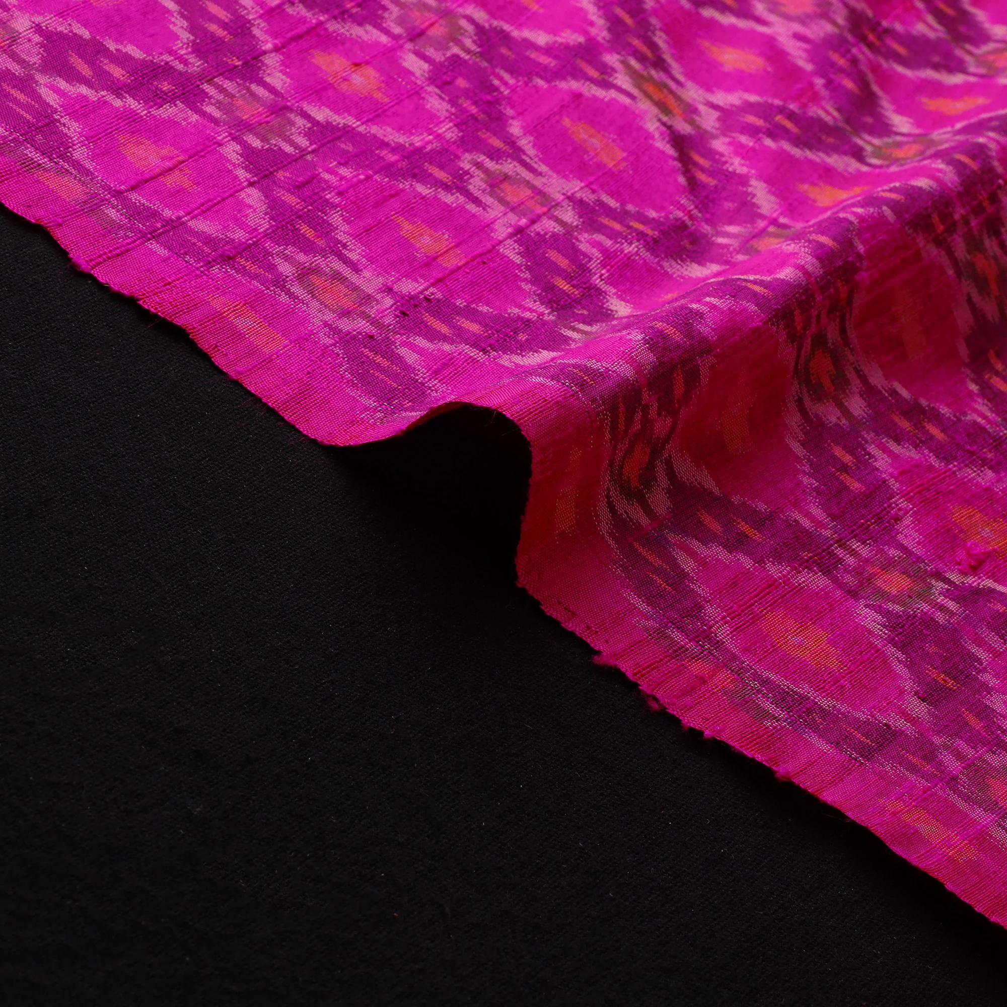 Pochampally Ikat Pure Handloom Raw Silk Fabric 08 - Image 4