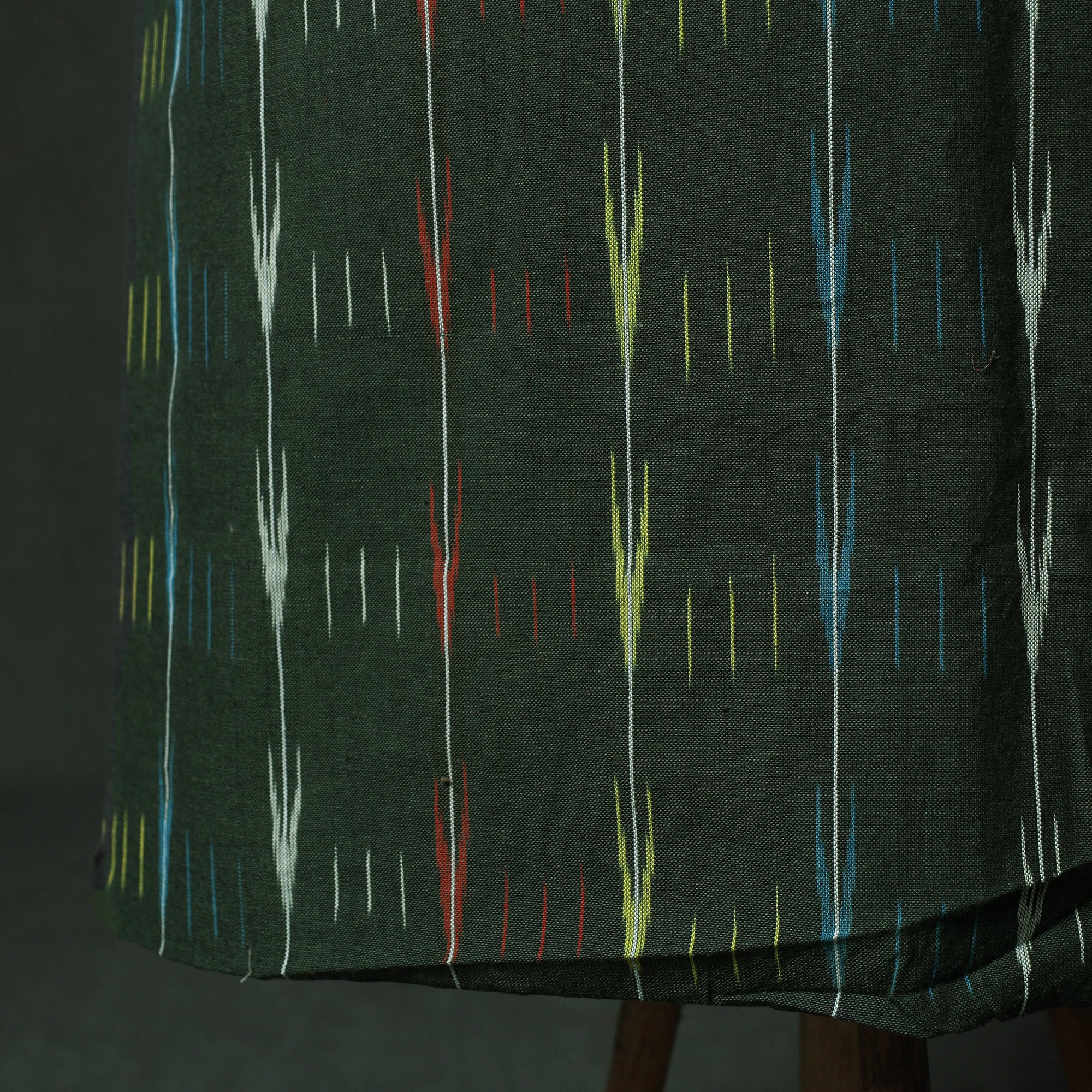 Pochampally Ikat Weave Cotton 2pc Unstitched Dress Material Kurta Set 04 - Image 5